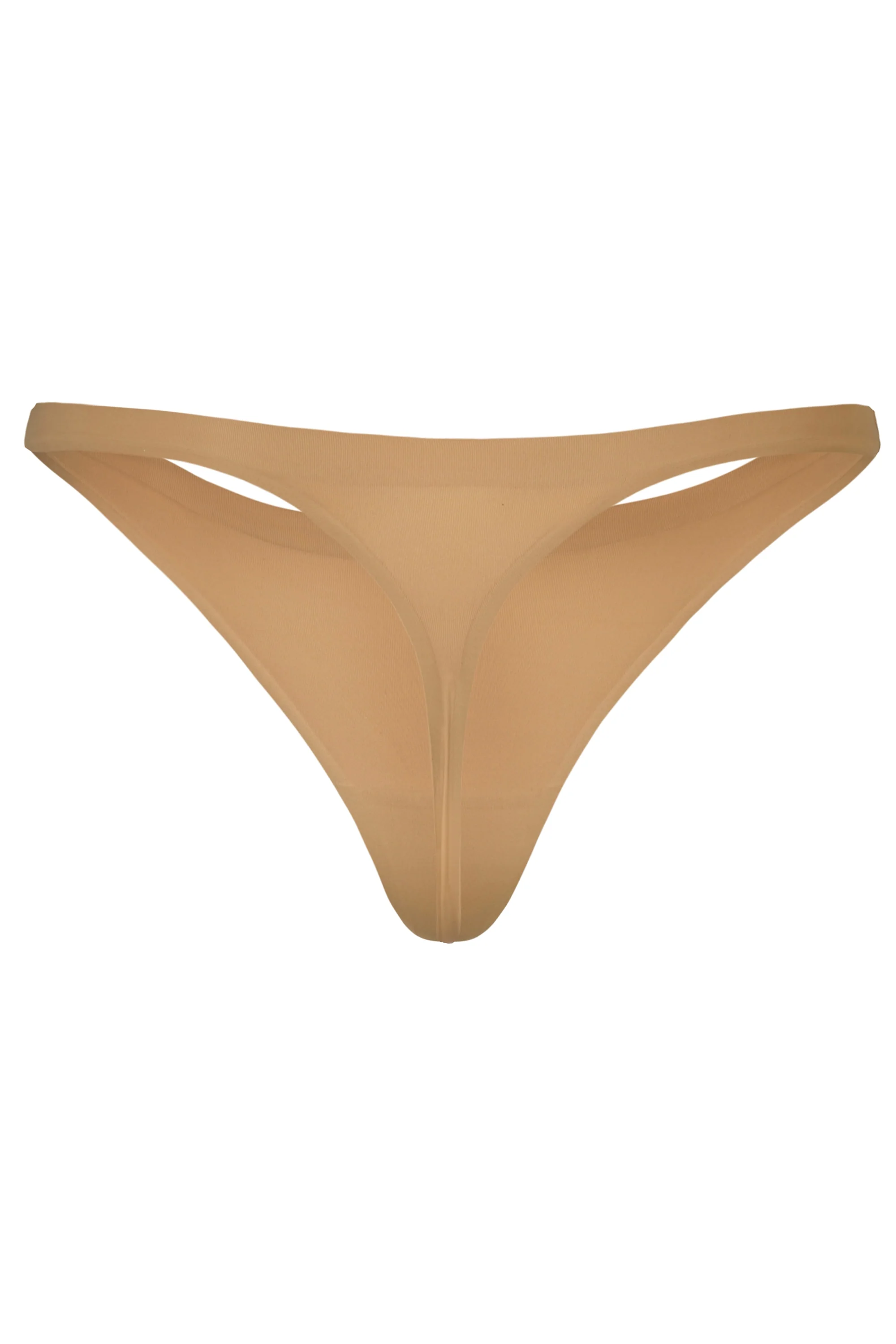 Seamless Knit Thong in Caramel - Image 2