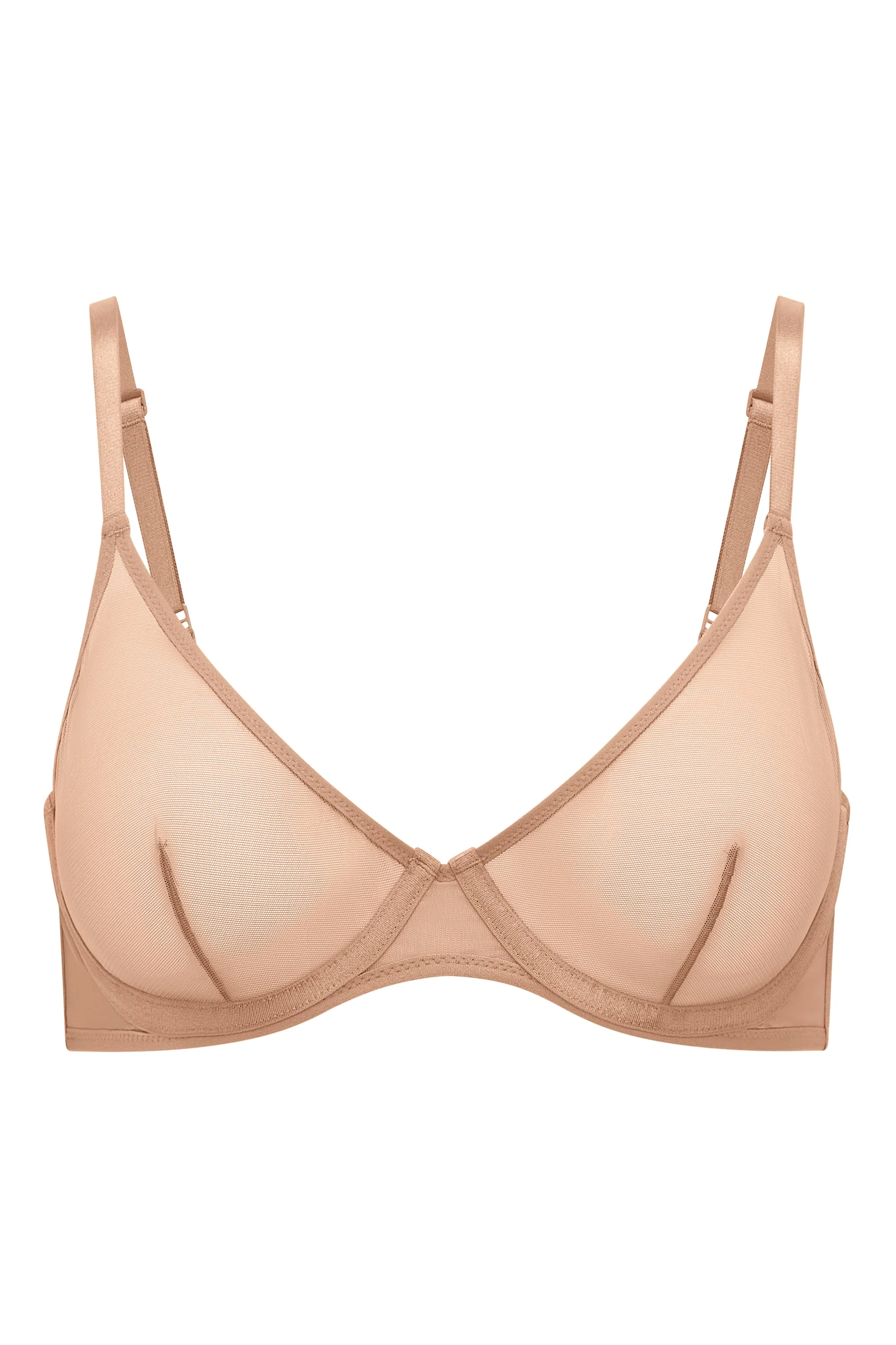 Soft Mesh Single Layer Underwired Bra in Warm Peach - Image 2