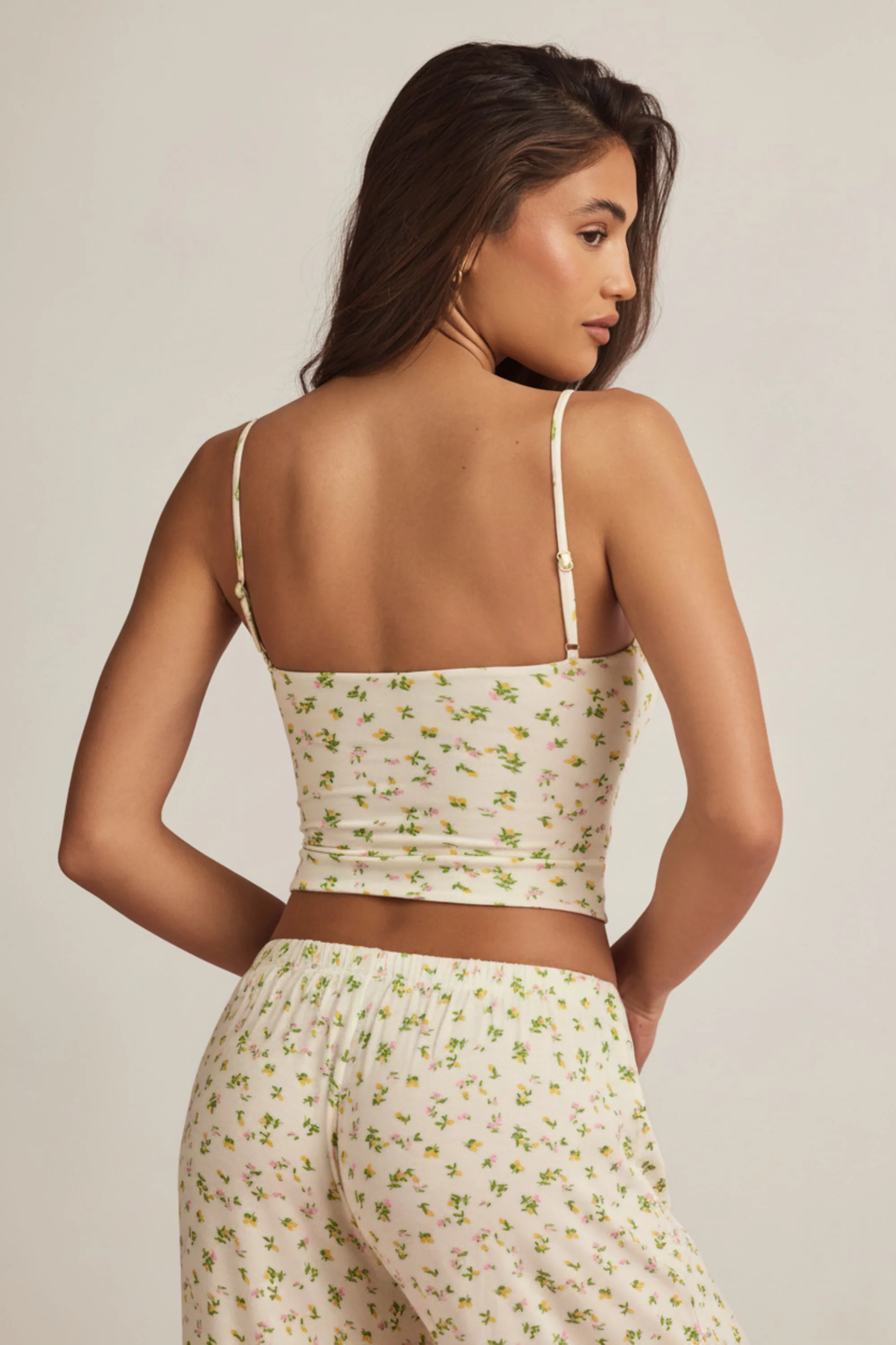 Modal Camisole Pyjama Top in Lemon Print - Image 3