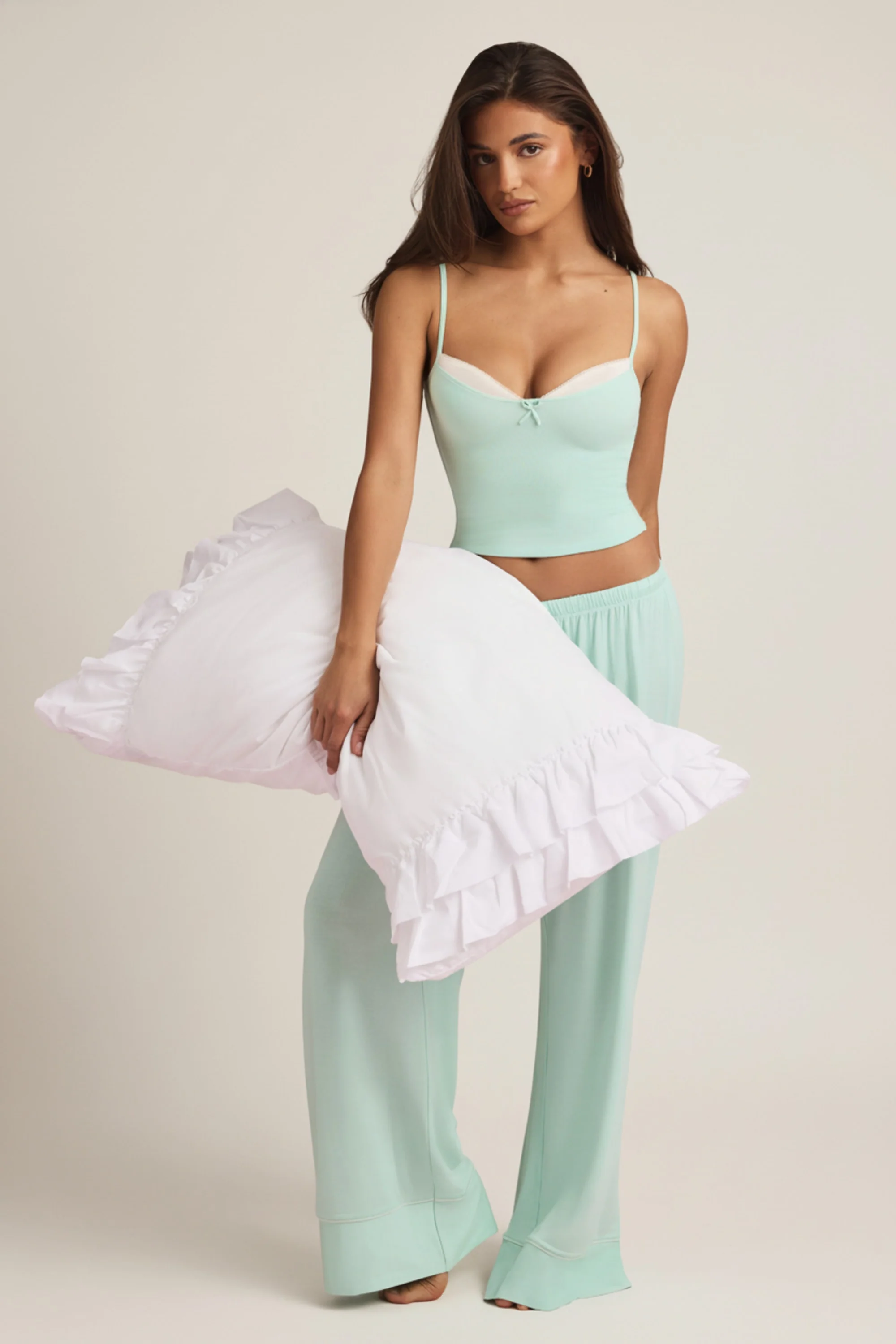 Modal Camisole Pyjama Top in Mint - Image 5