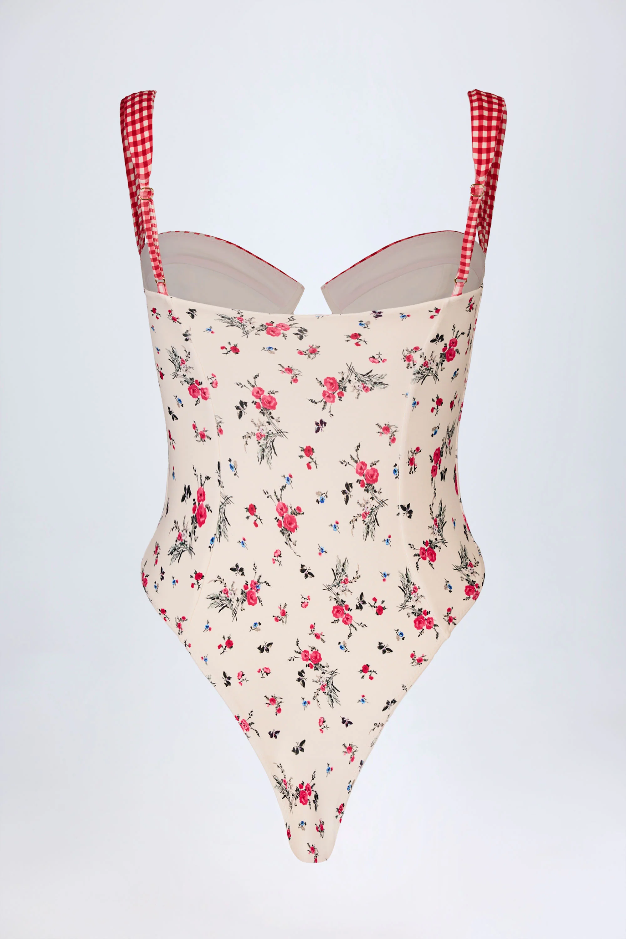 Underwired Balconette Swimsuit in Red Floral - Image 5