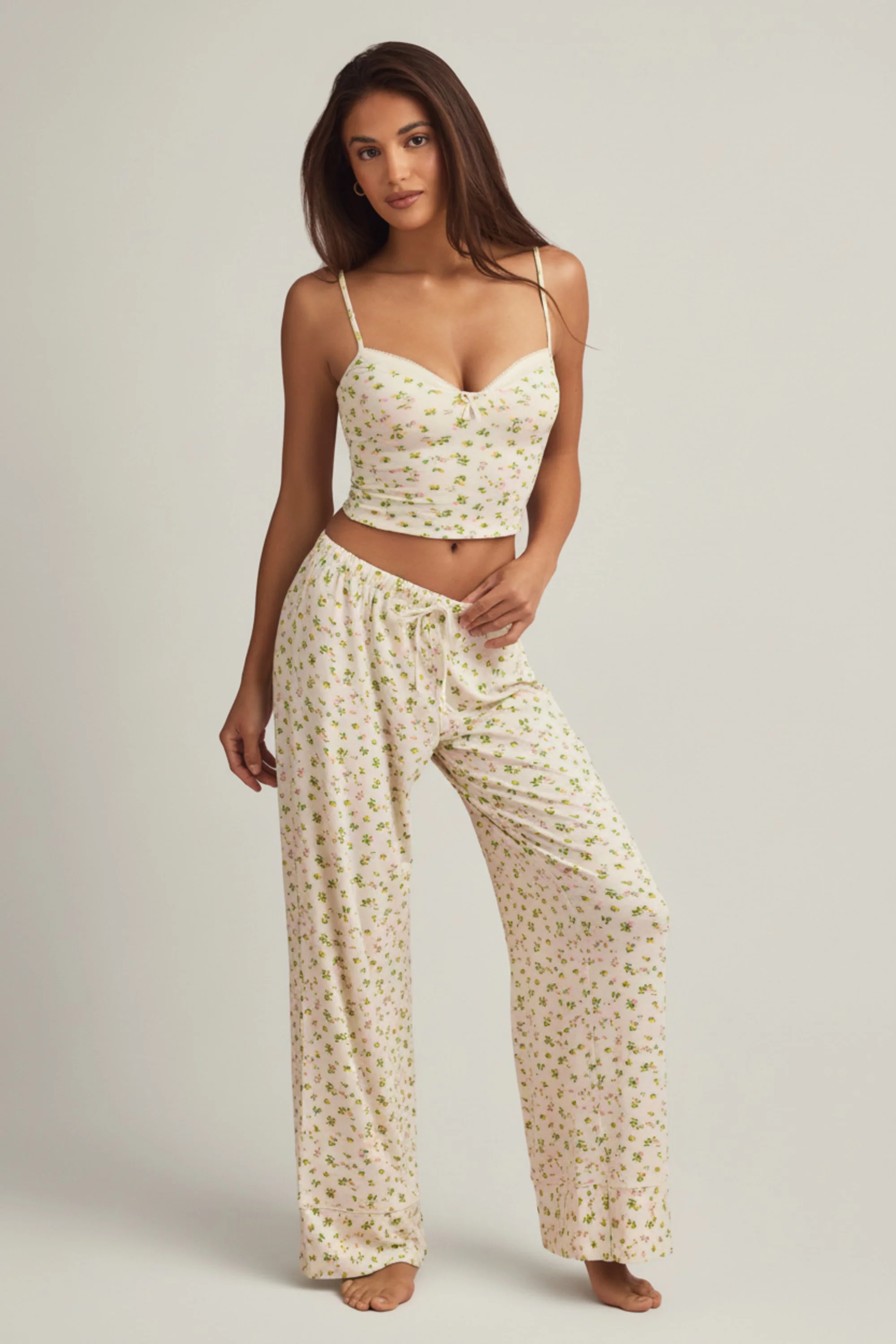 Modal Mid-Rise Pyjama Trousers in Lemon Print - Image 6