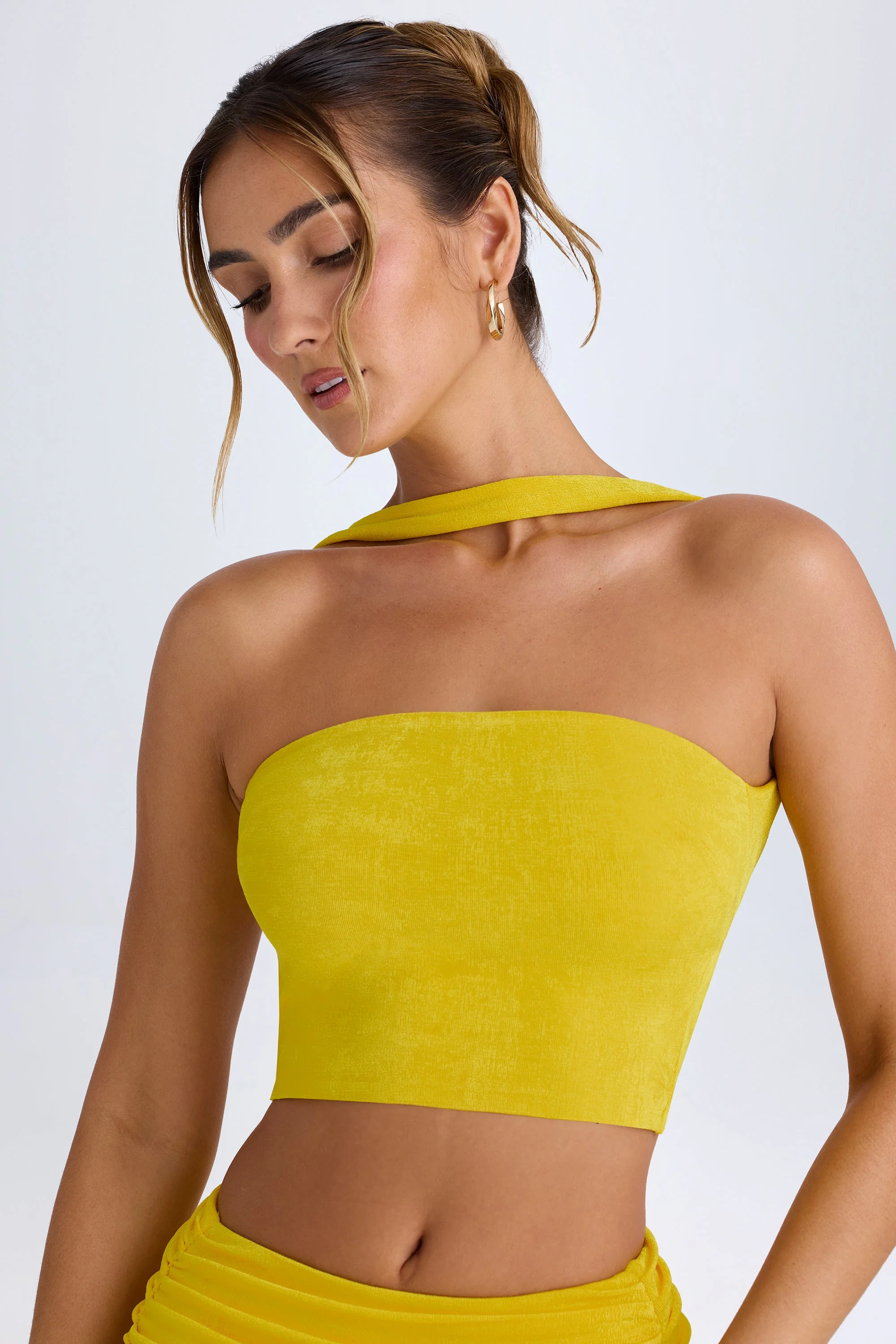 Choker-Detail Bandeau Top in Buttercup - Image 4