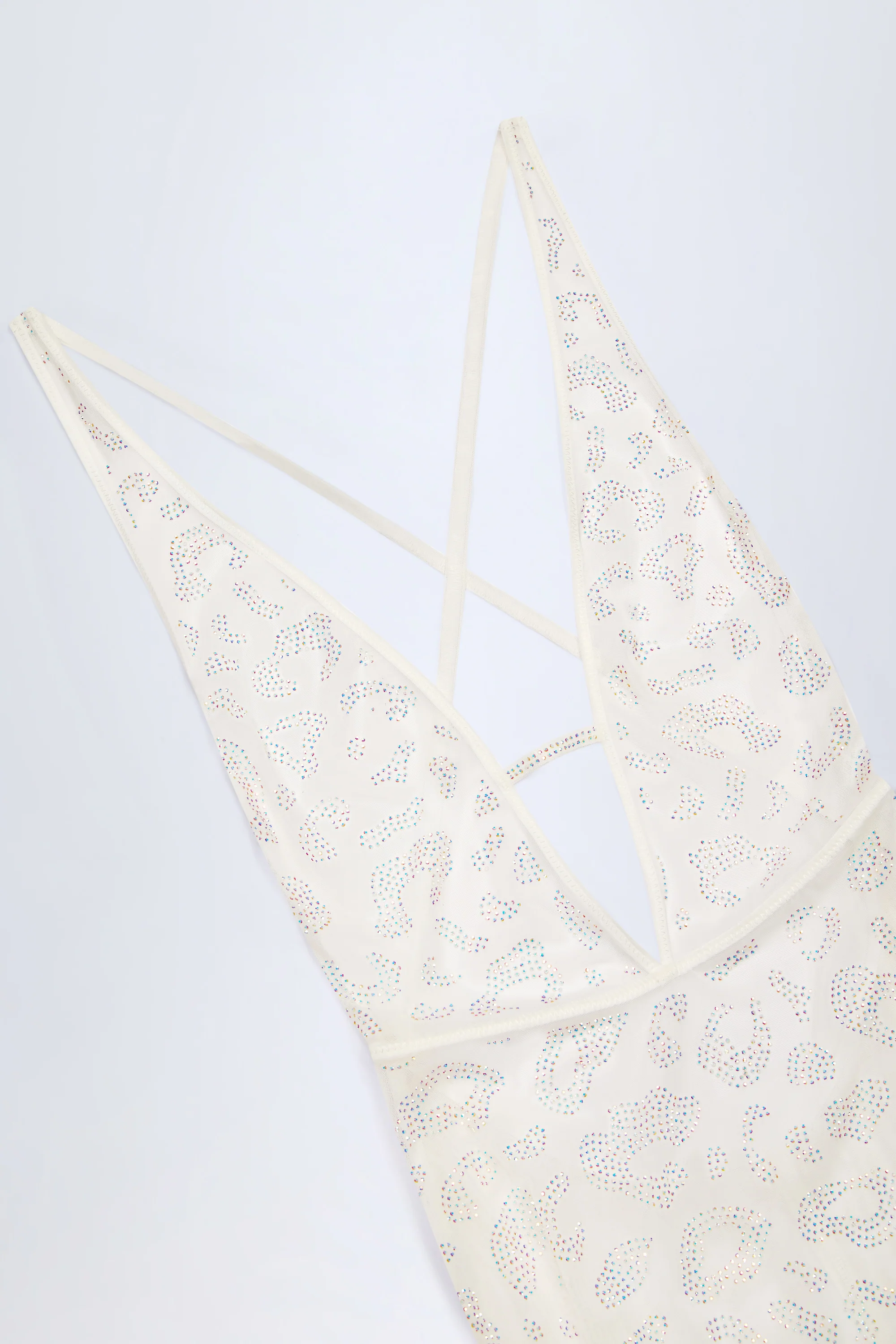 Embellished Backless Maxi Dress in White - Image 6