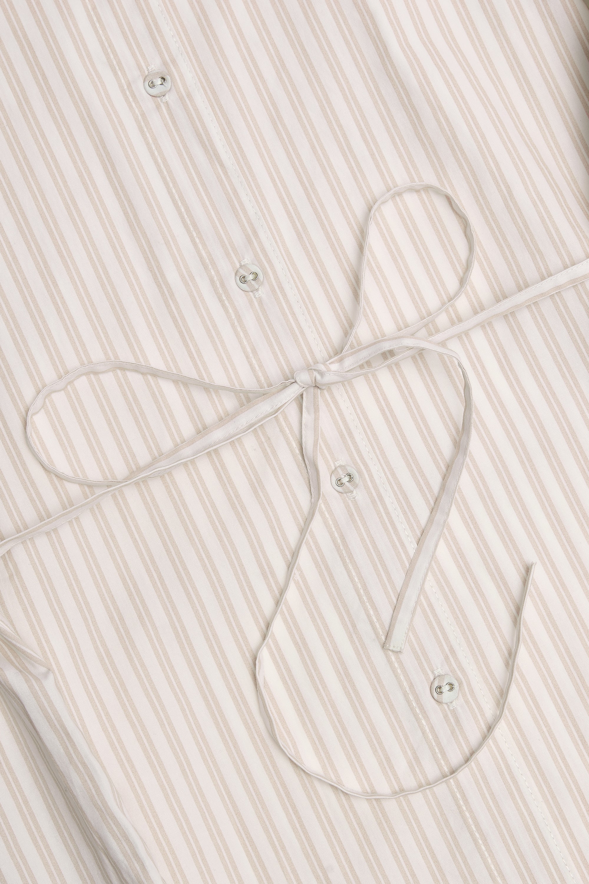 Oversized Cotton-Poplin Shirt in Taupe Stripe - Image 5
