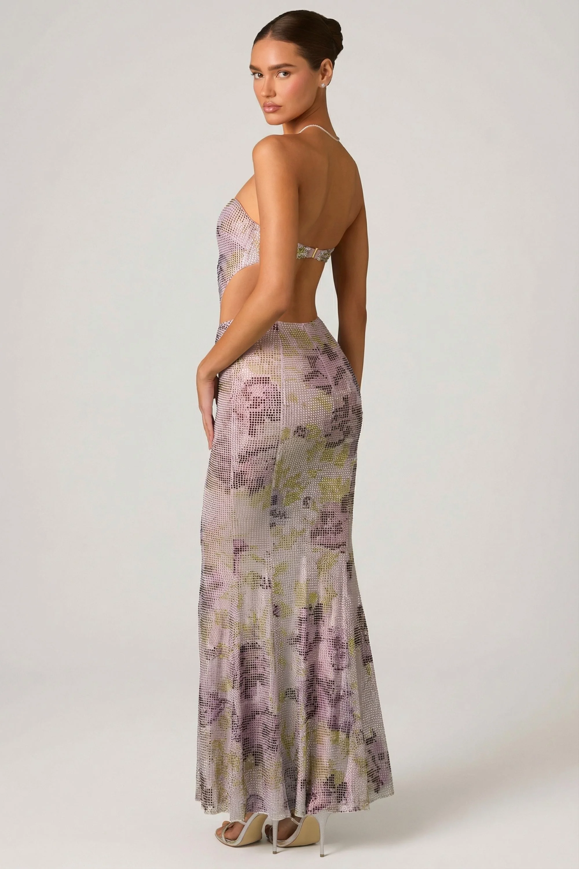 Embellished Cut-Out Fishtail Maxi Dress in Lilac - Image 6