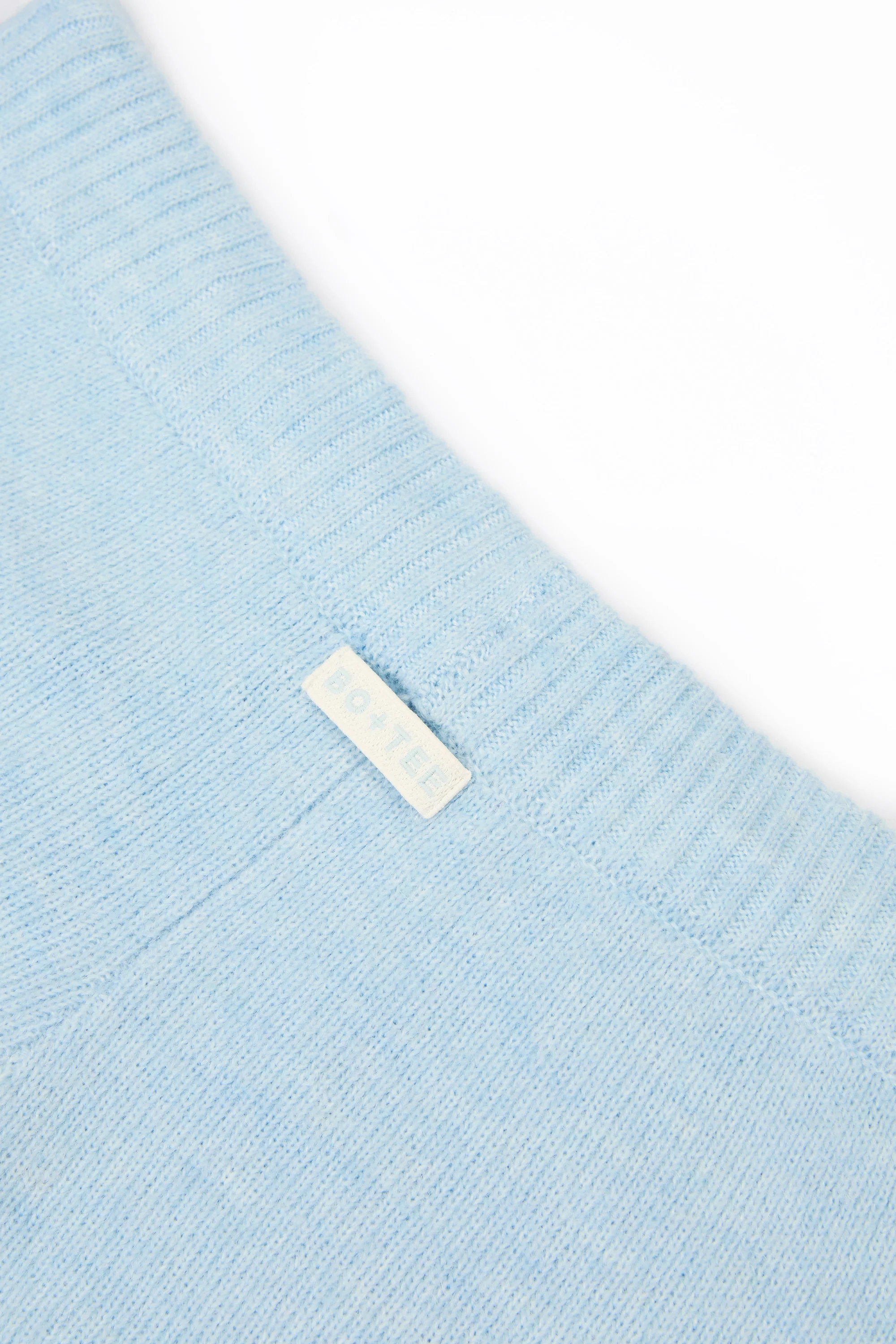 Knit Mid-Rise Wide-Leg Joggers in Powder Blue - Image 7