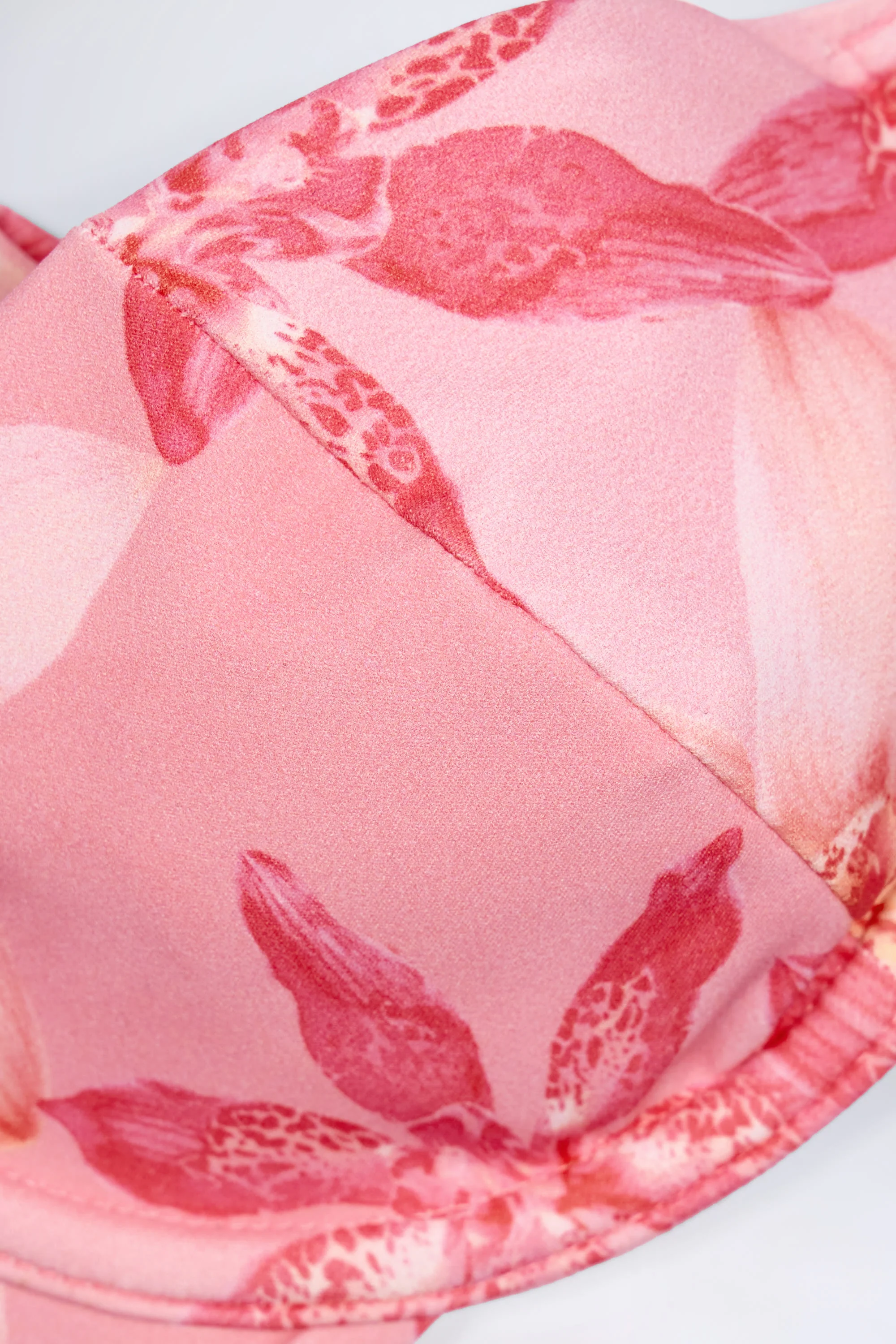 Underwired Balconette Bikini Top in Pink Orchid Print - Image 6