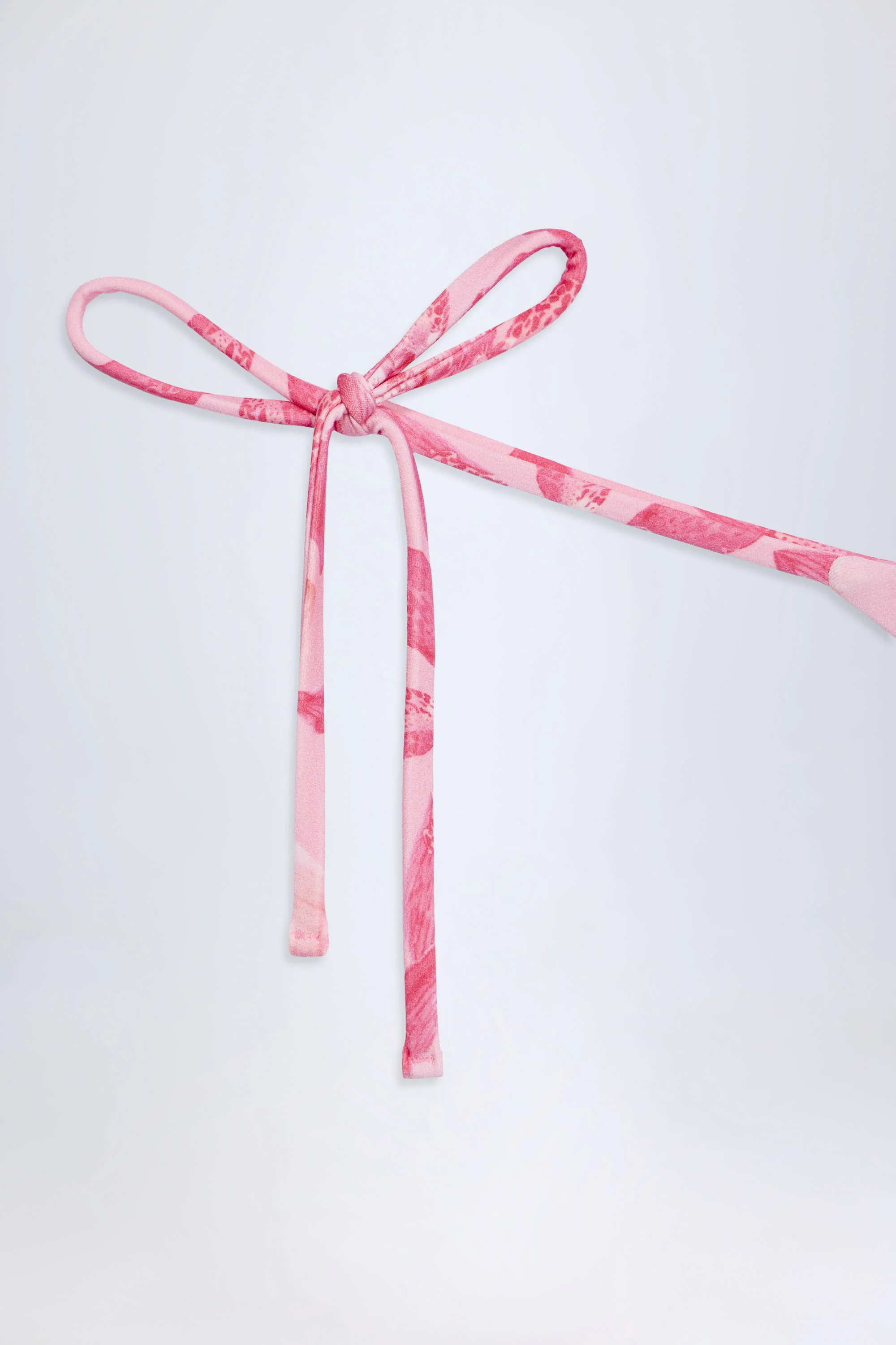 Side-Tie Thong Bikini Bottoms in Pink Orchid Print - Image 6