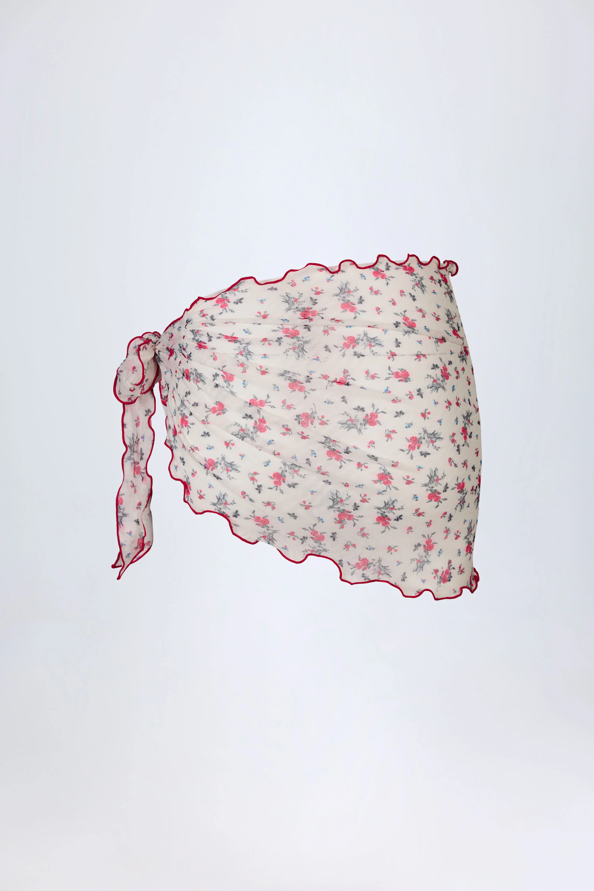 Side-Tie Sarong in Red Floral - Image 4