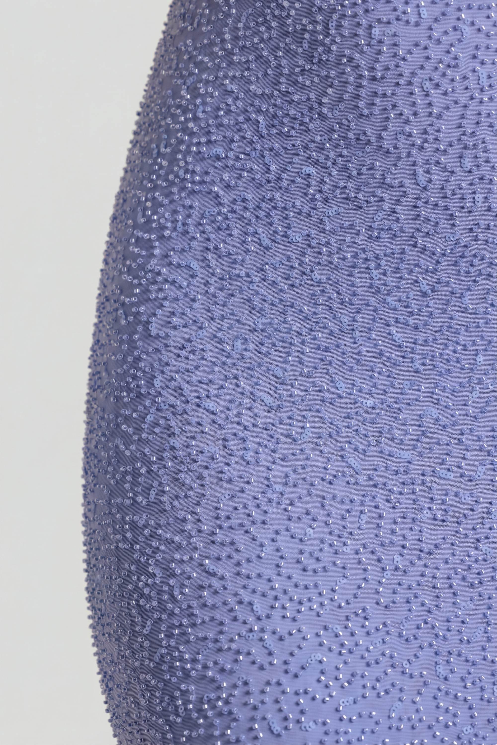 Embellished Cowl Neck Maxi Dress in Powder Blue - Image 3