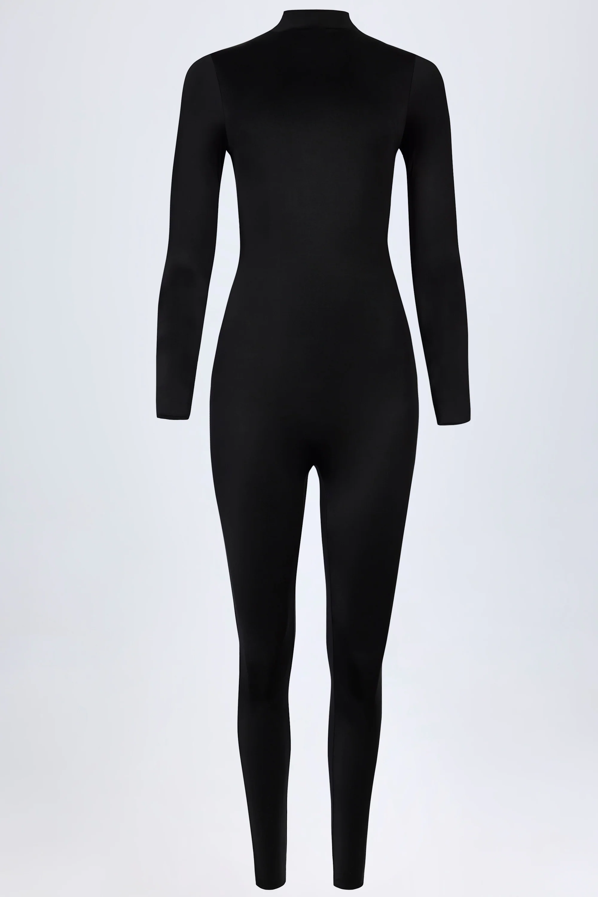 High Neck Long Sleeve Jumpsuit in Black - Image 5