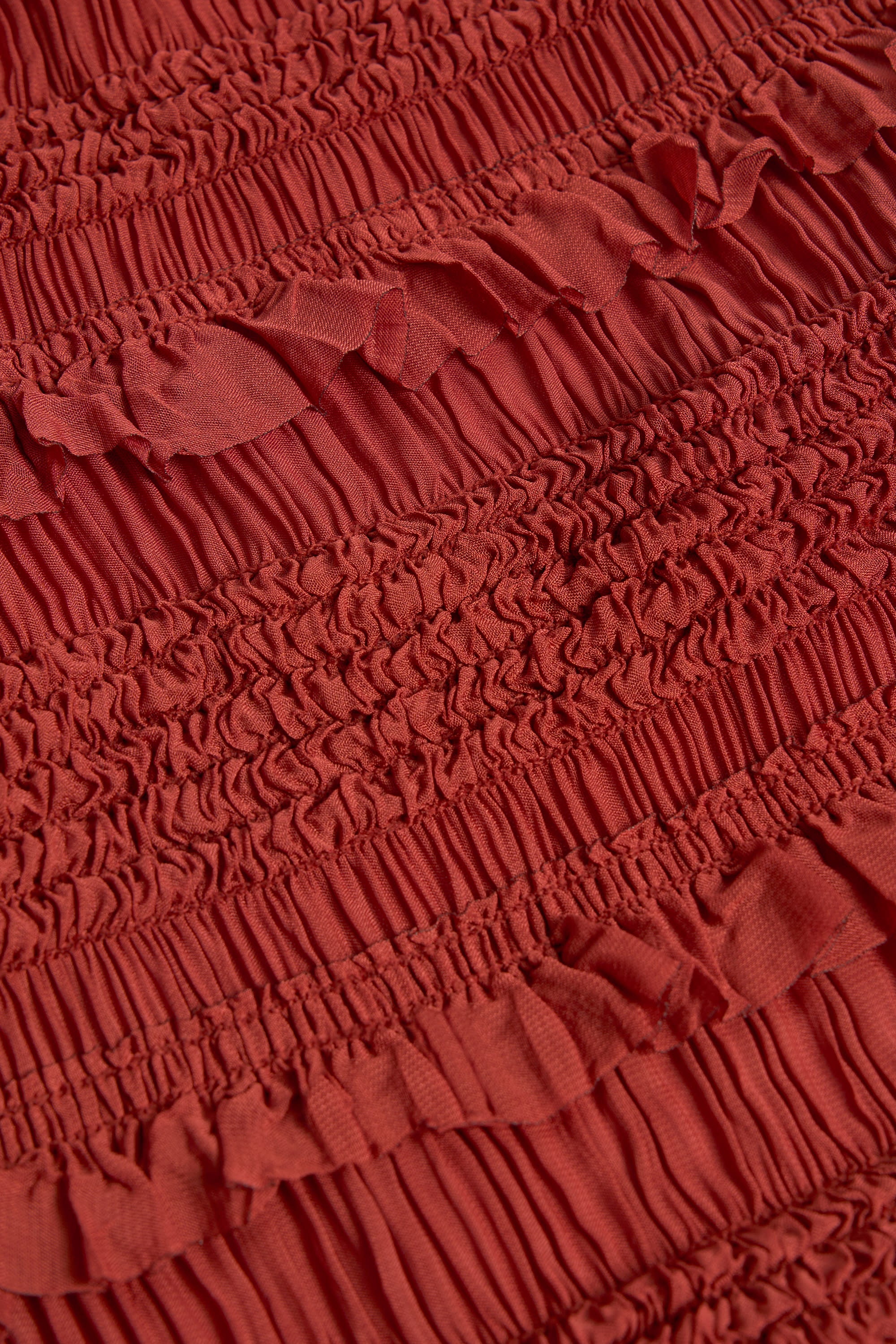Ruffled Mid-Rise Maxi Skirt in Burnt Red - Image 3