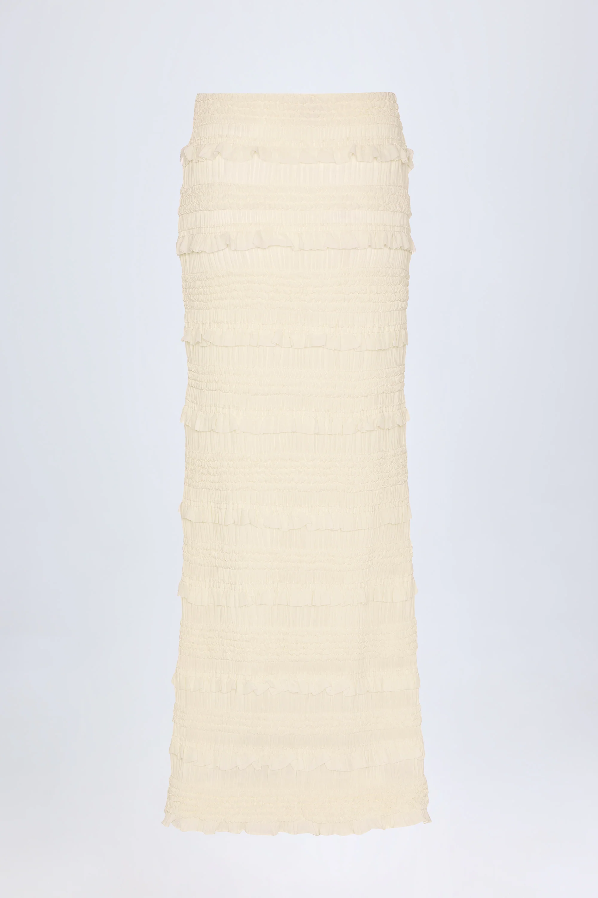 Ruffled Mid-Rise Maxi Skirt in Ivory - Image 5