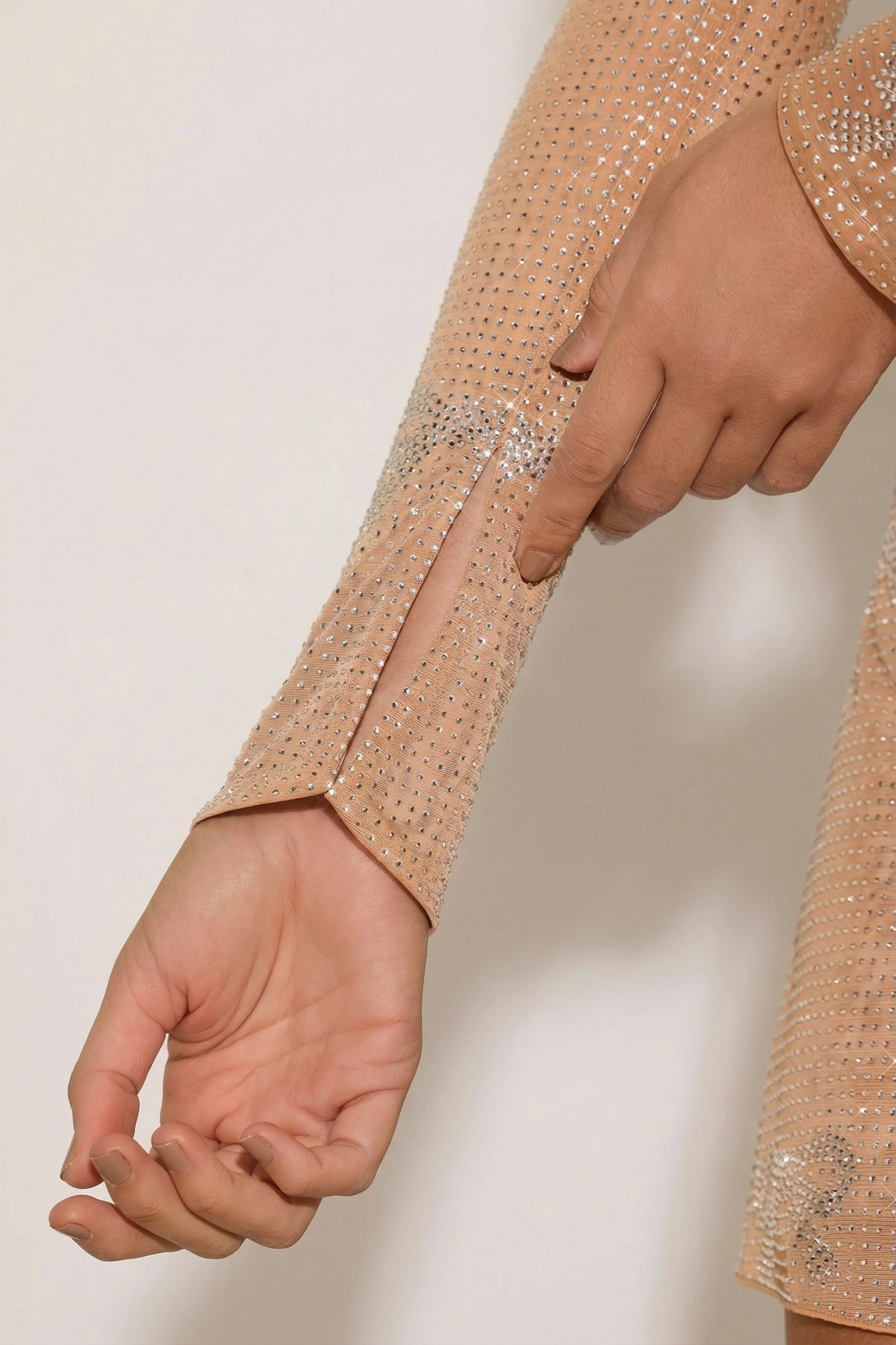 Embellished Bow-Detail Top in Almond - Image 7