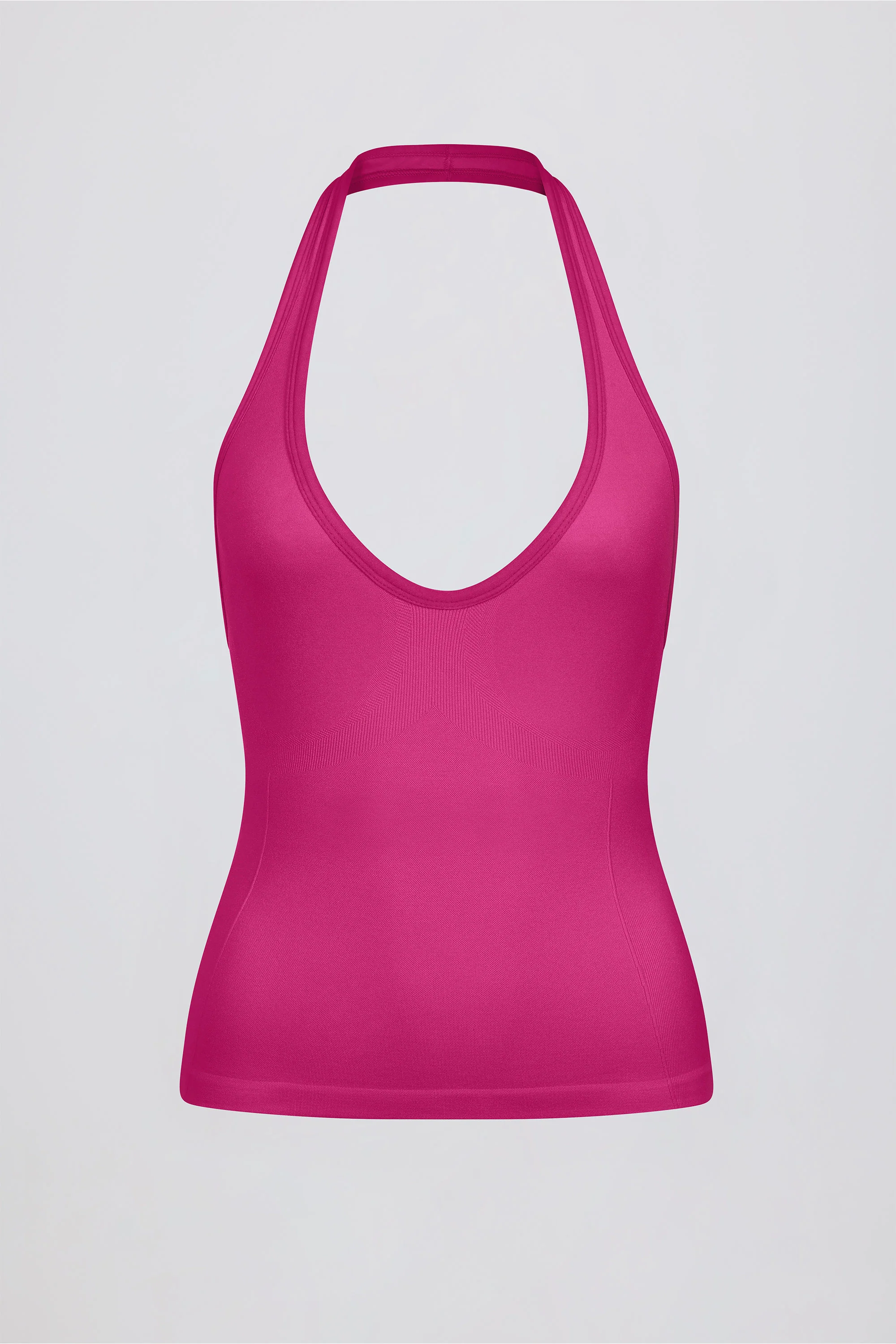 Define Luxe Halterneck Tank Top in Berry - Image 7