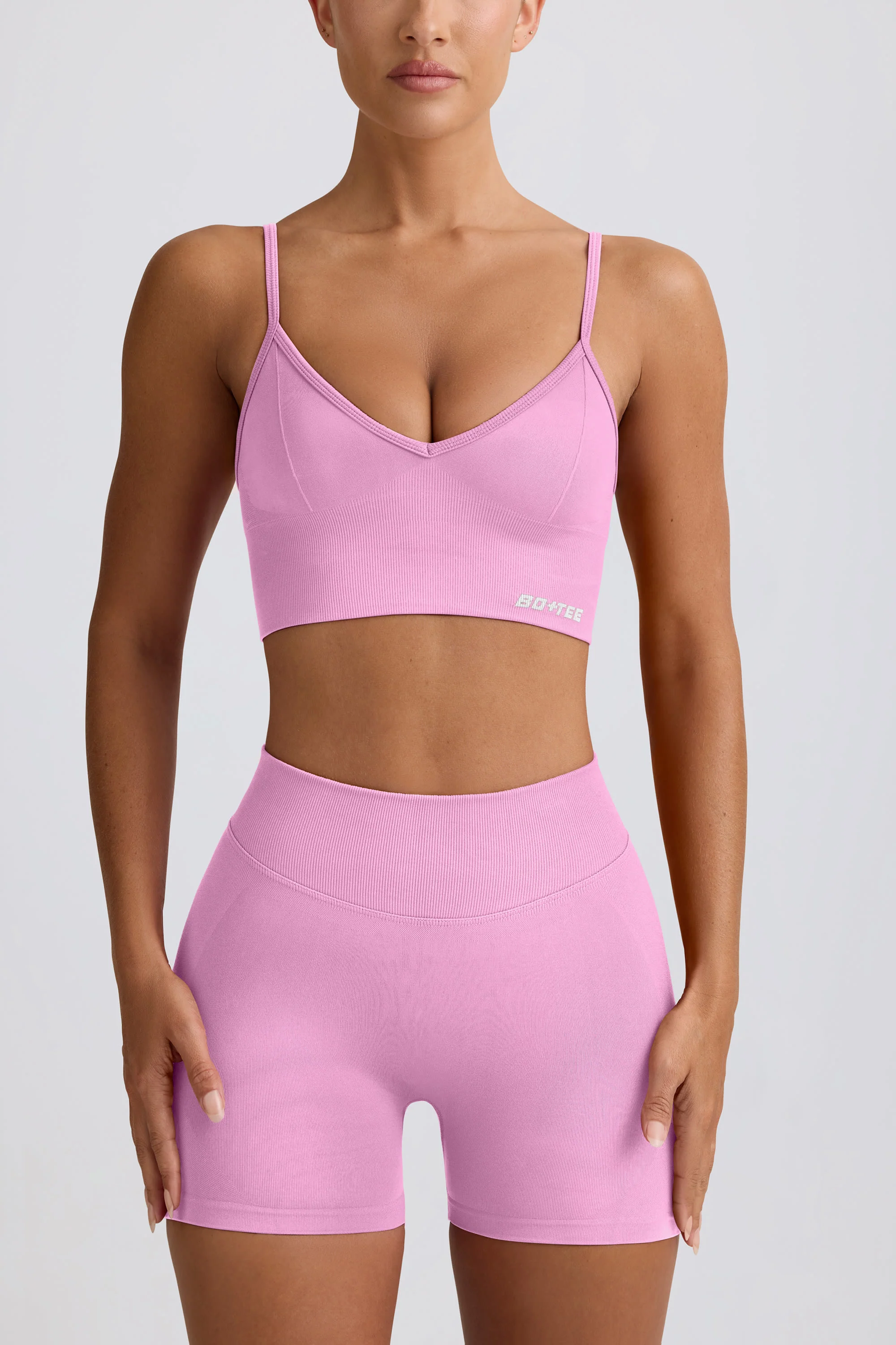 Define Luxe Mini Shorts in Bubblegum Pink - Image 4