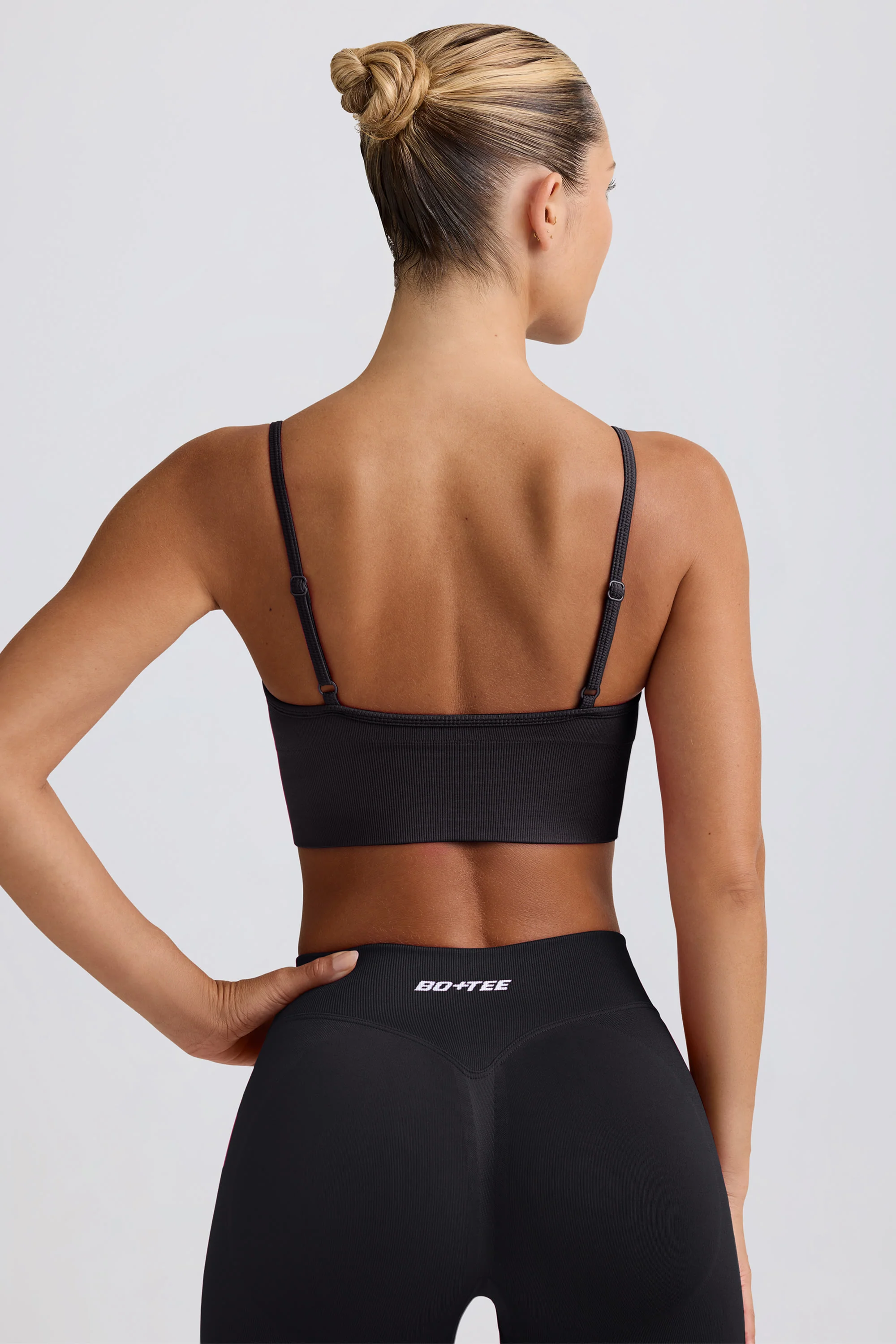 Define Luxe V-Neck Sports Bra in Black - Image 2