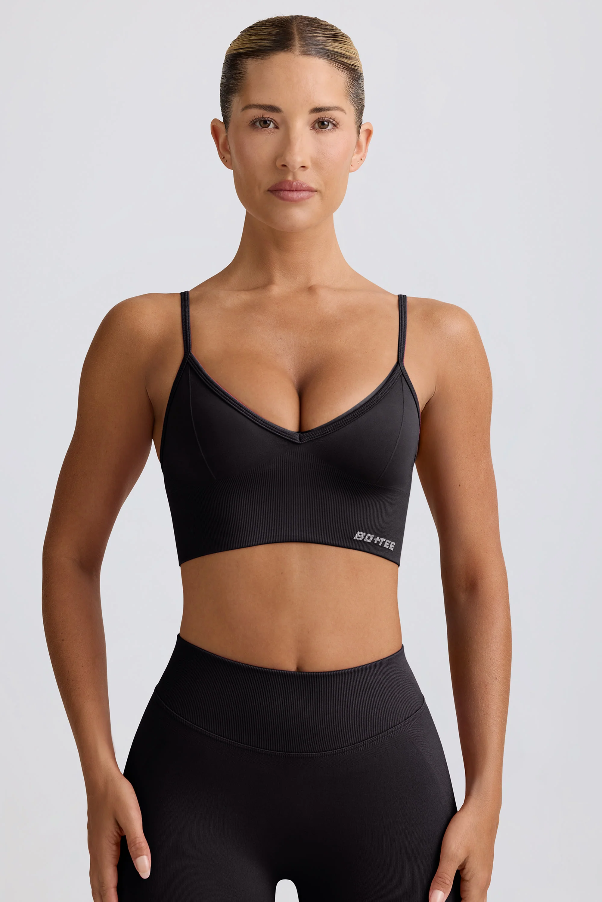 Define Luxe V-Neck Sports Bra in Black - Image 5