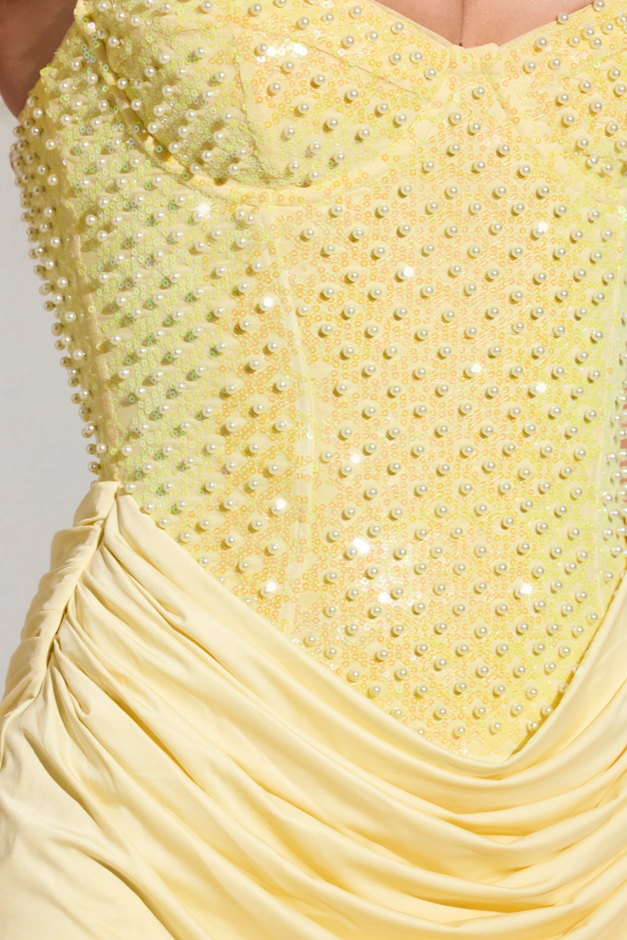 Embellished Corset Mini Dress in Lemon Yellow - Image 5