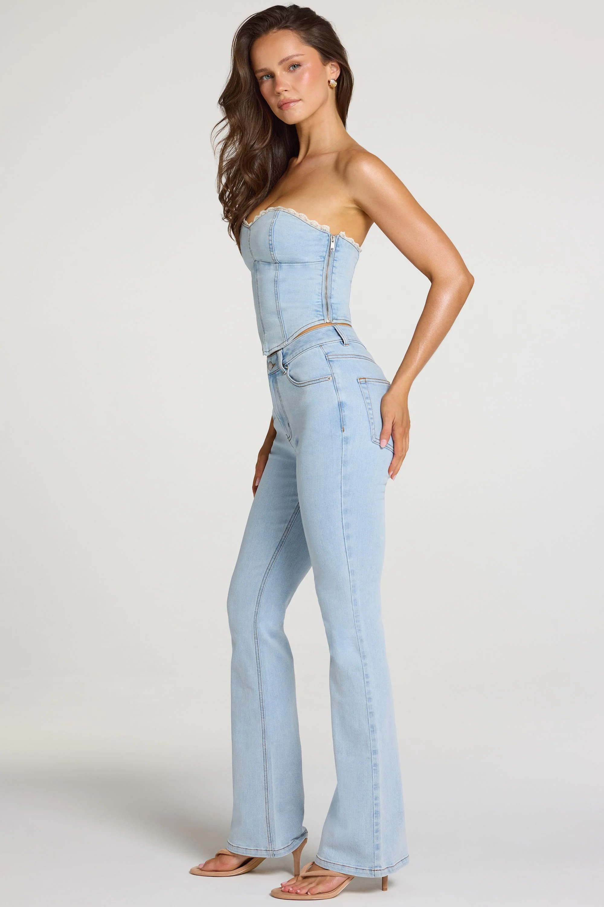 Mid-Rise Bootcut Jeans  in Light Denim - Image 3