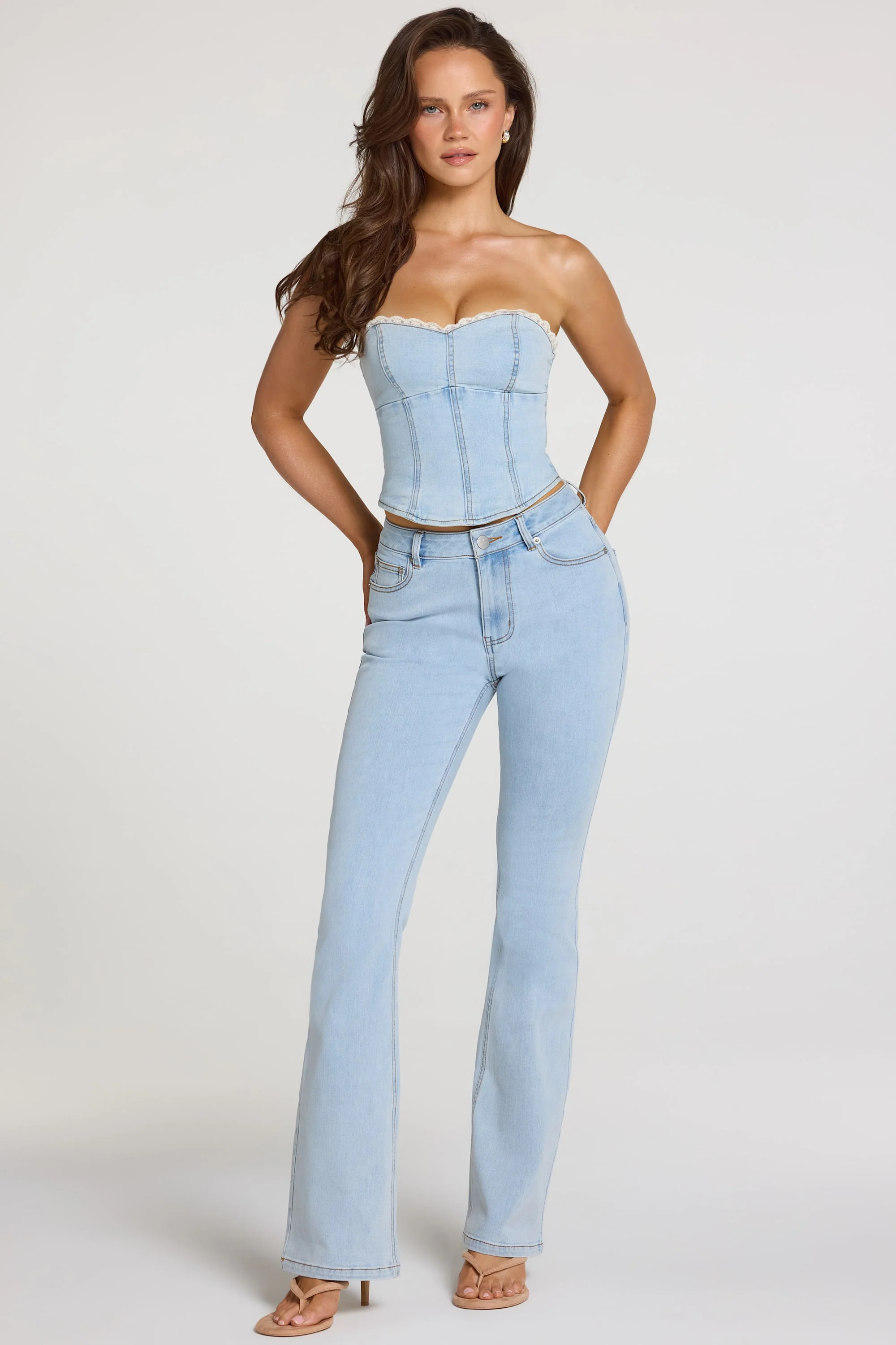 Mid-Rise Bootcut Jeans  in Light Denim - Image 4