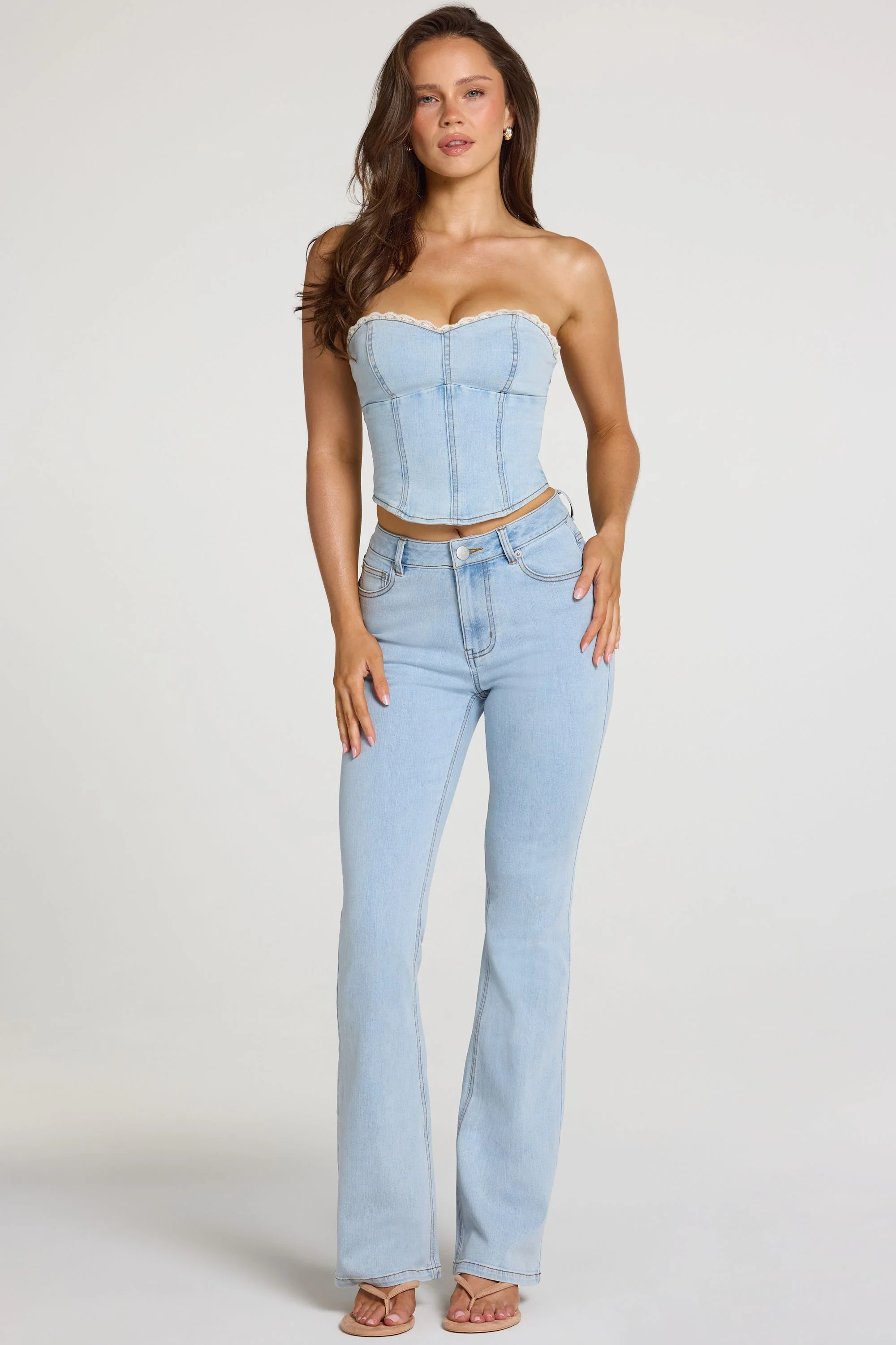 Mid-Rise Bootcut Jeans  in Light Denim - Image 7