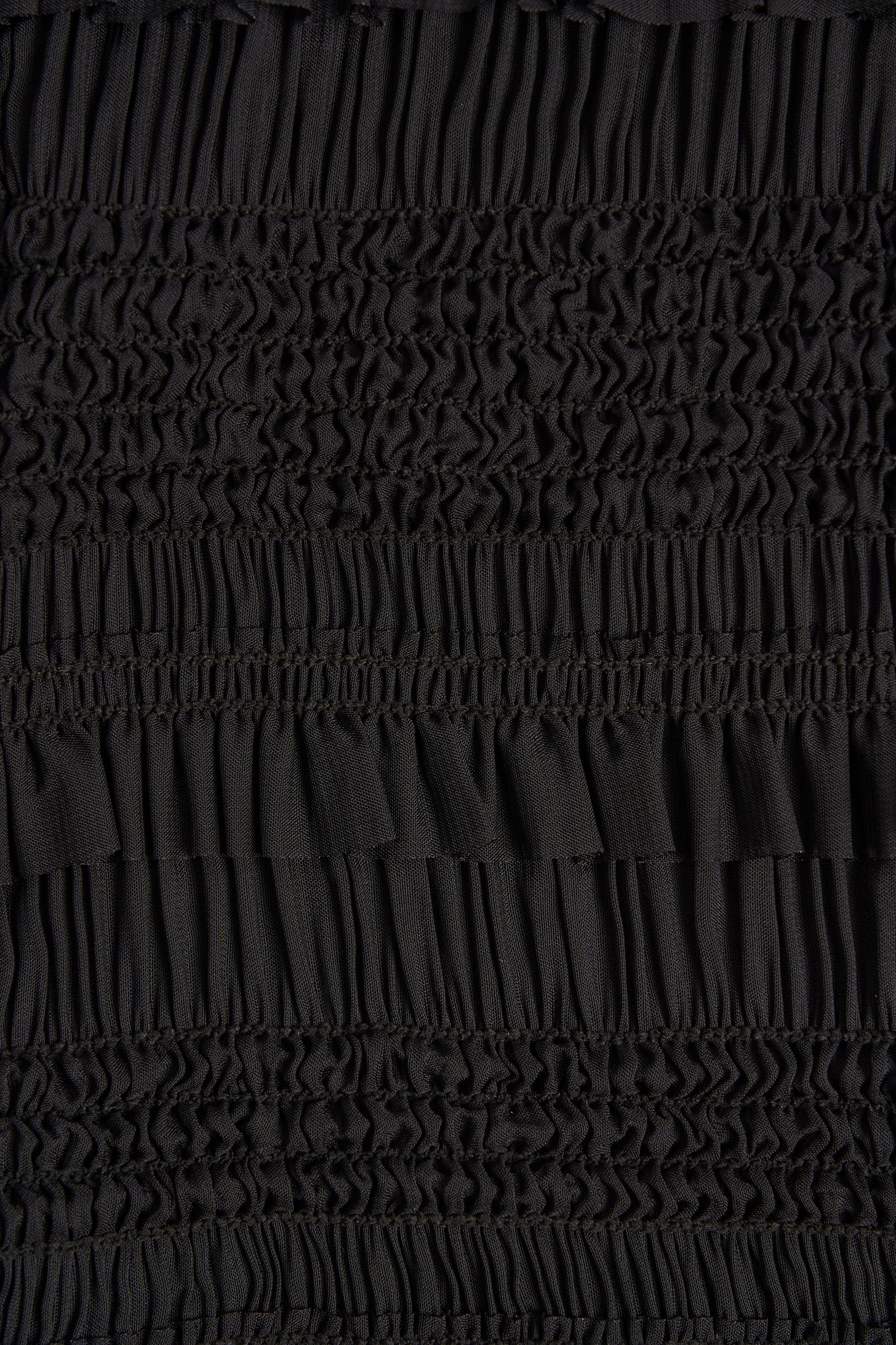 Ruffled Tie-Front Crop Top in Black - Image 3