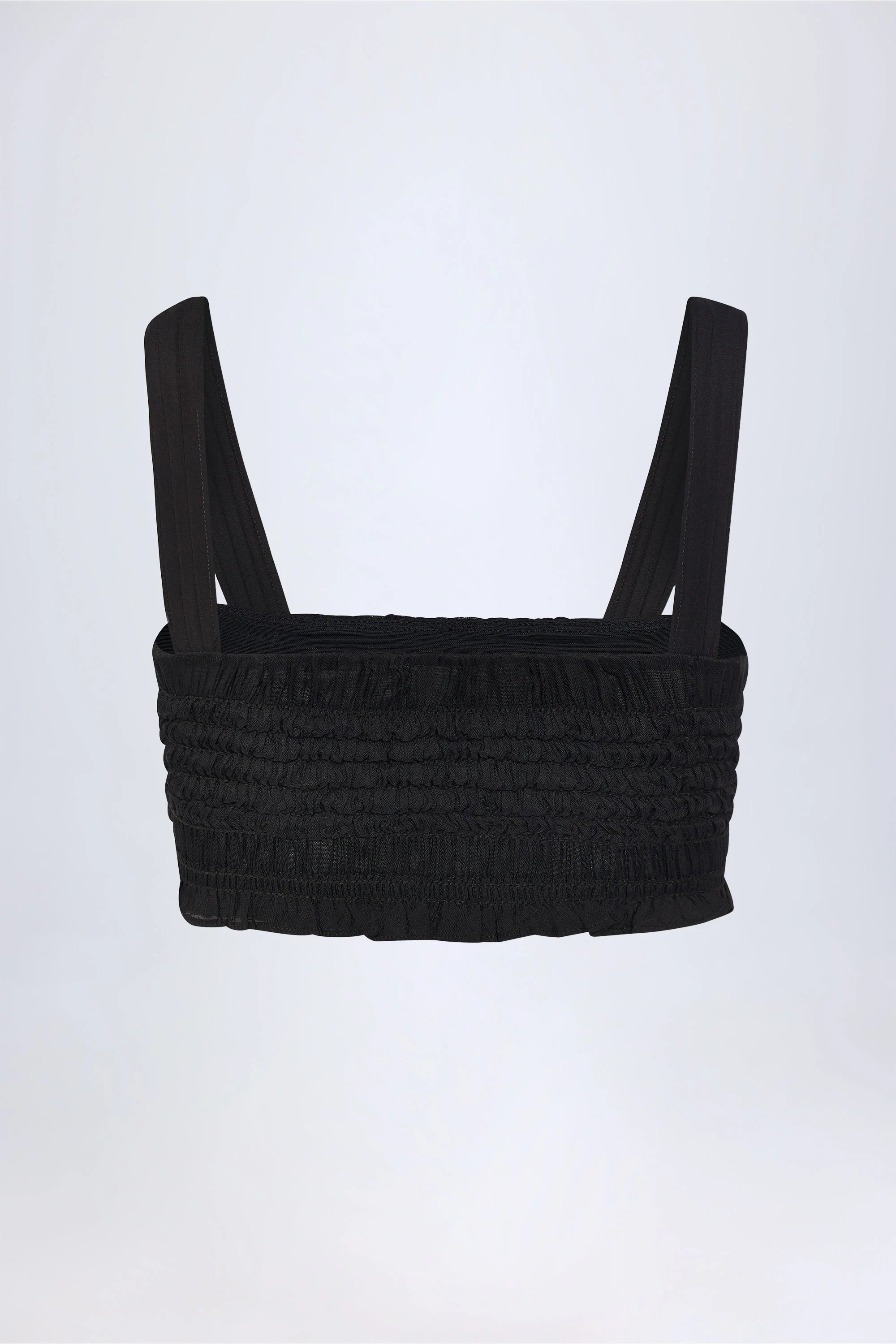 Ruffled Tie-Front Crop Top in Black - Image 6