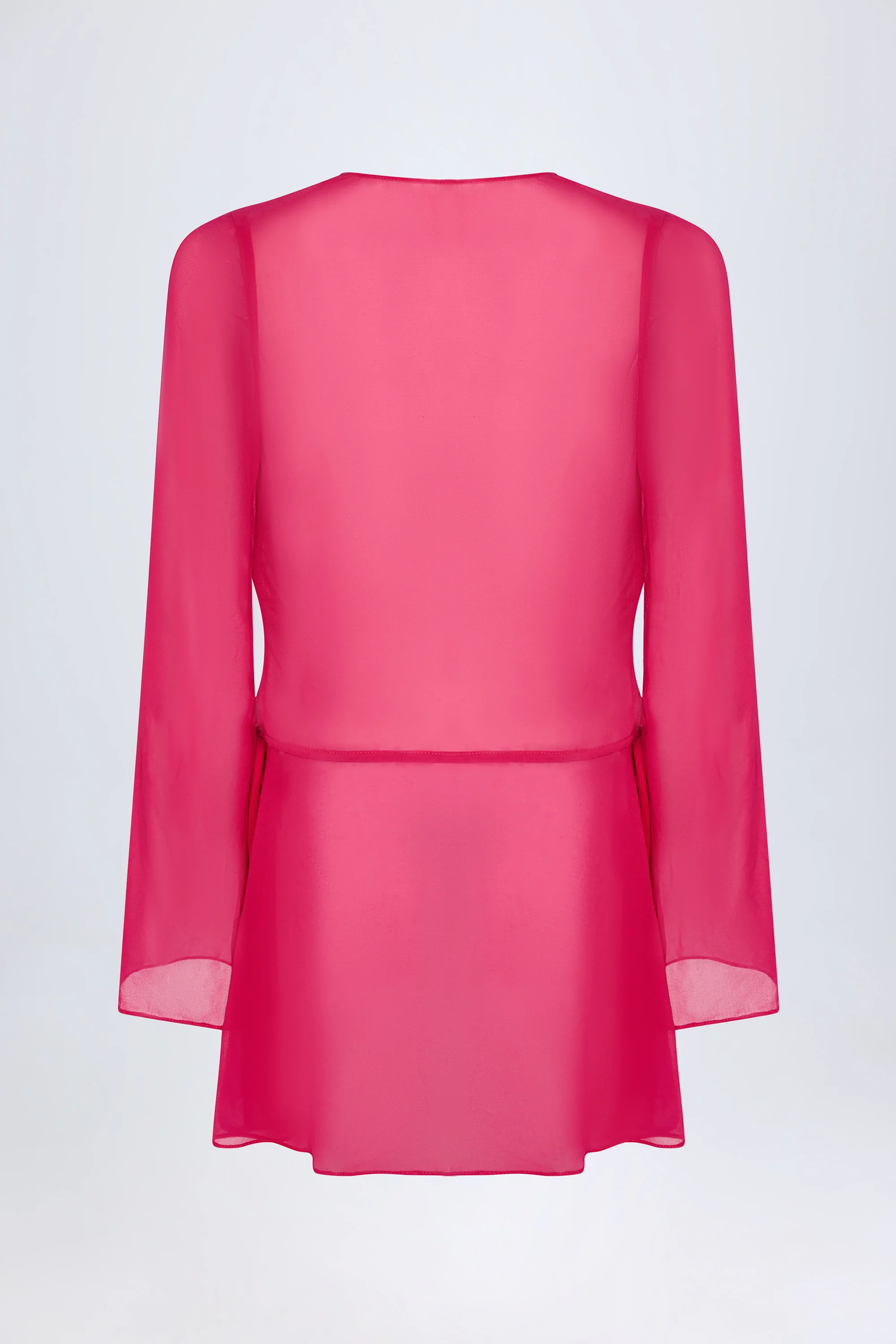 Cowl-Neck Mini Dress in Fuchsia Pink - Image 4