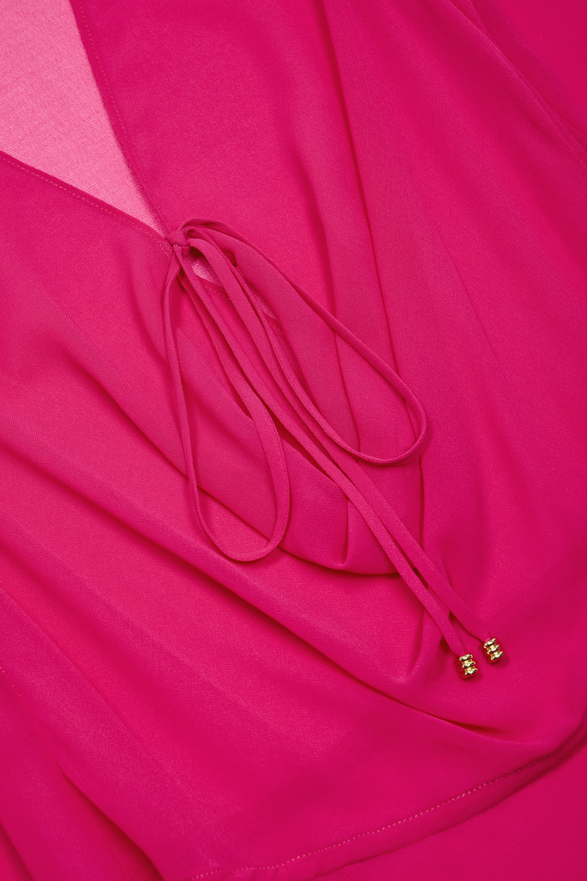 Cowl-Neck Mini Dress in Fuchsia Pink - Image 5