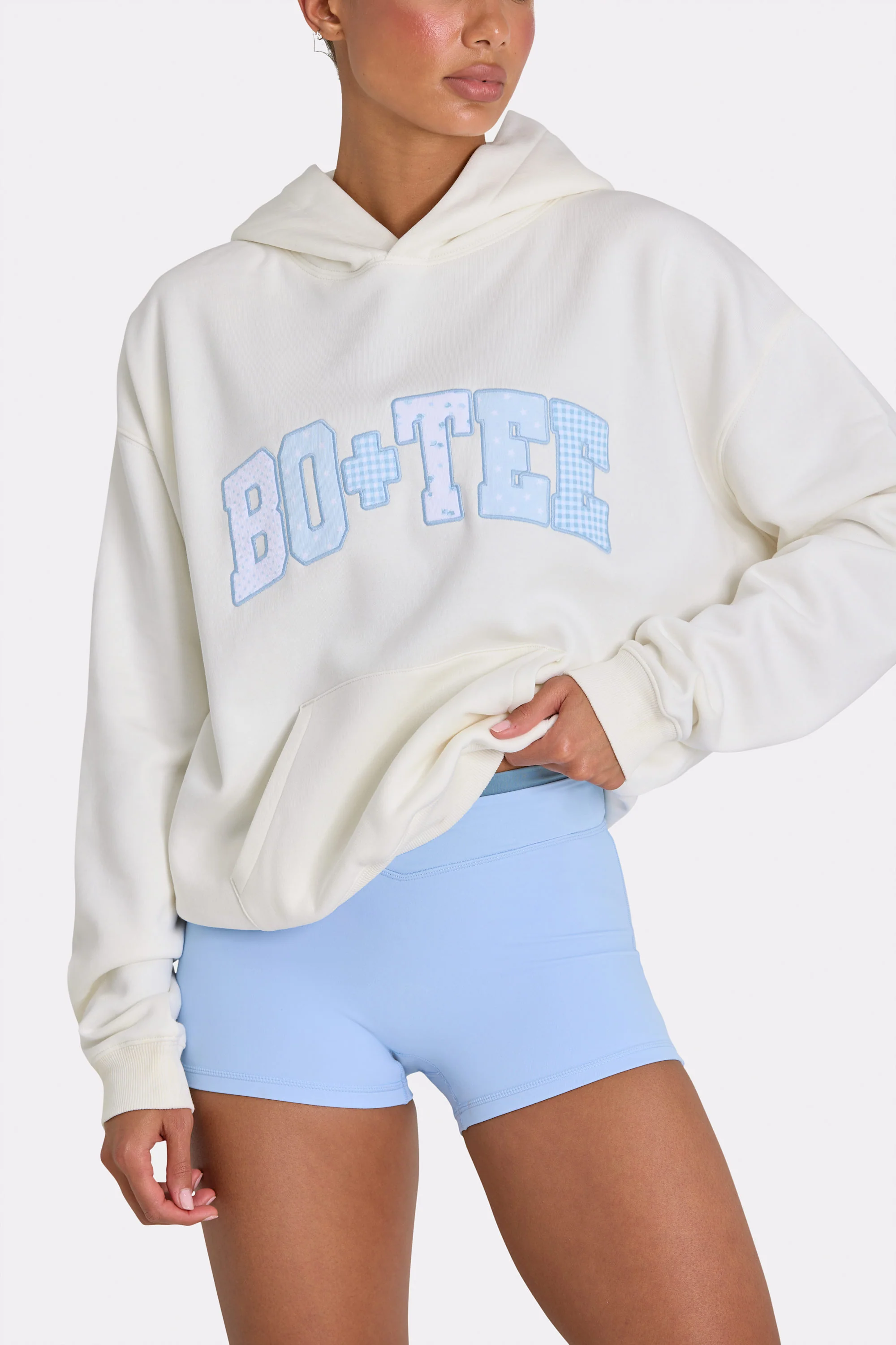 Oversized Applique Hoodie in Coconut - Image 4