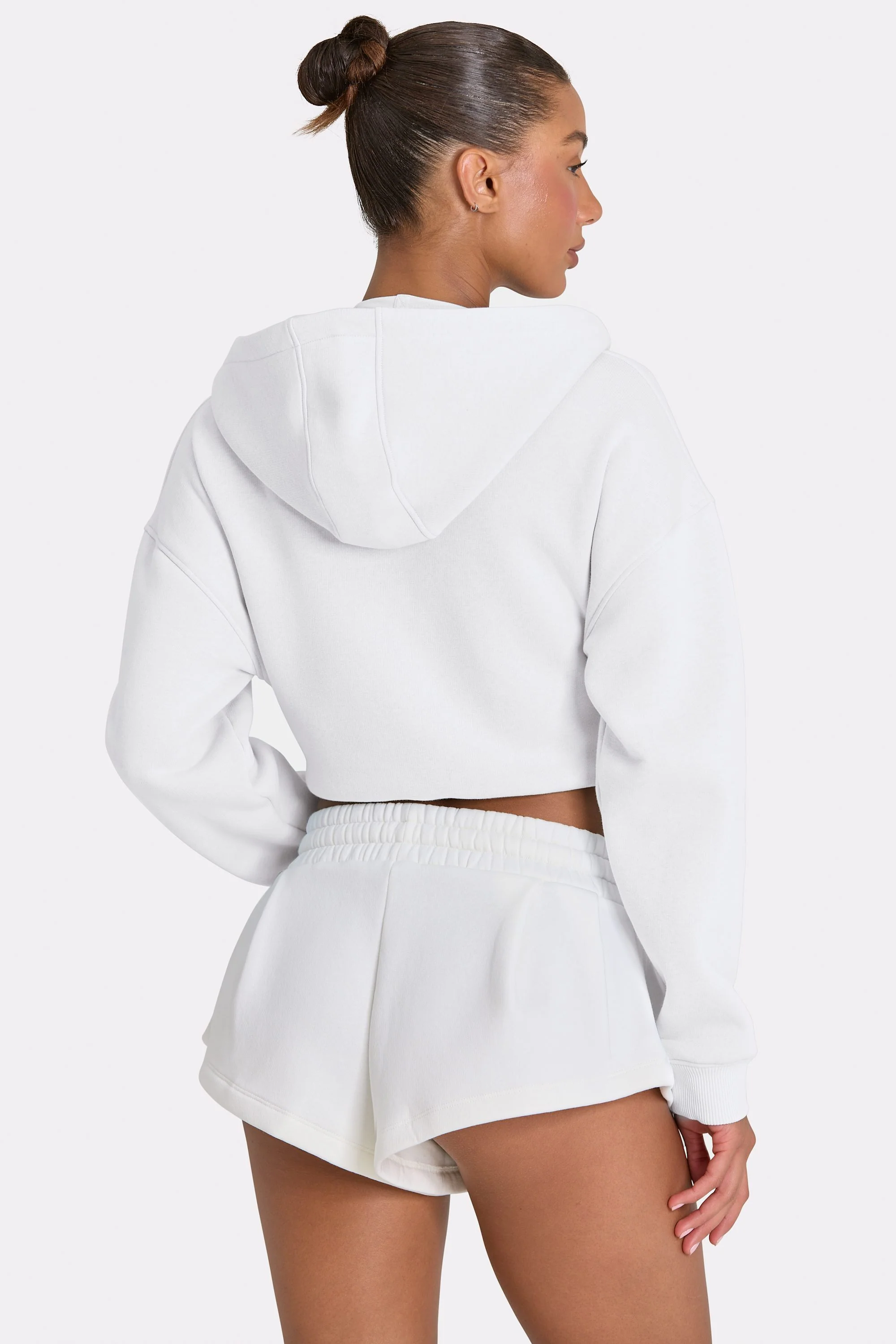 Oversized Zip-Up Hoodie in Coconut - Image 2