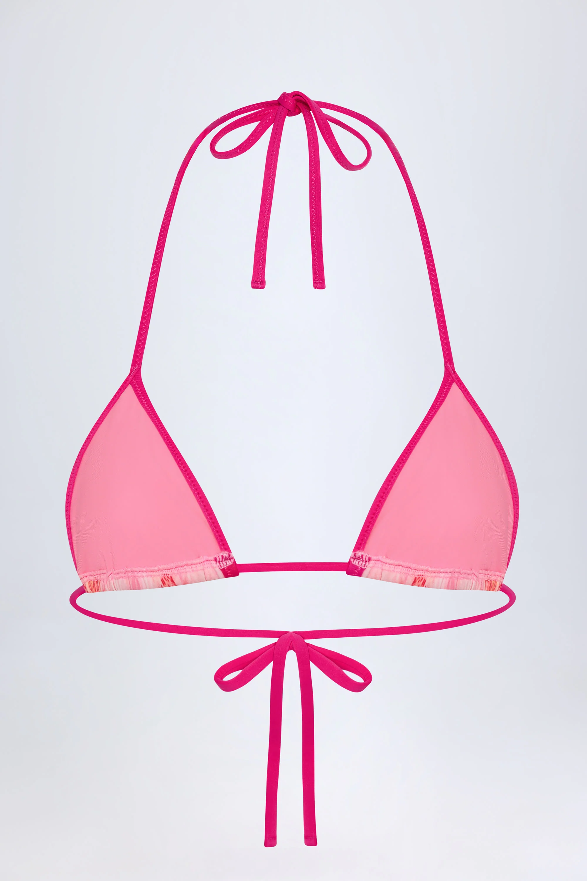 Triangle Bikini Top in Pink Orchid Print - Image 4