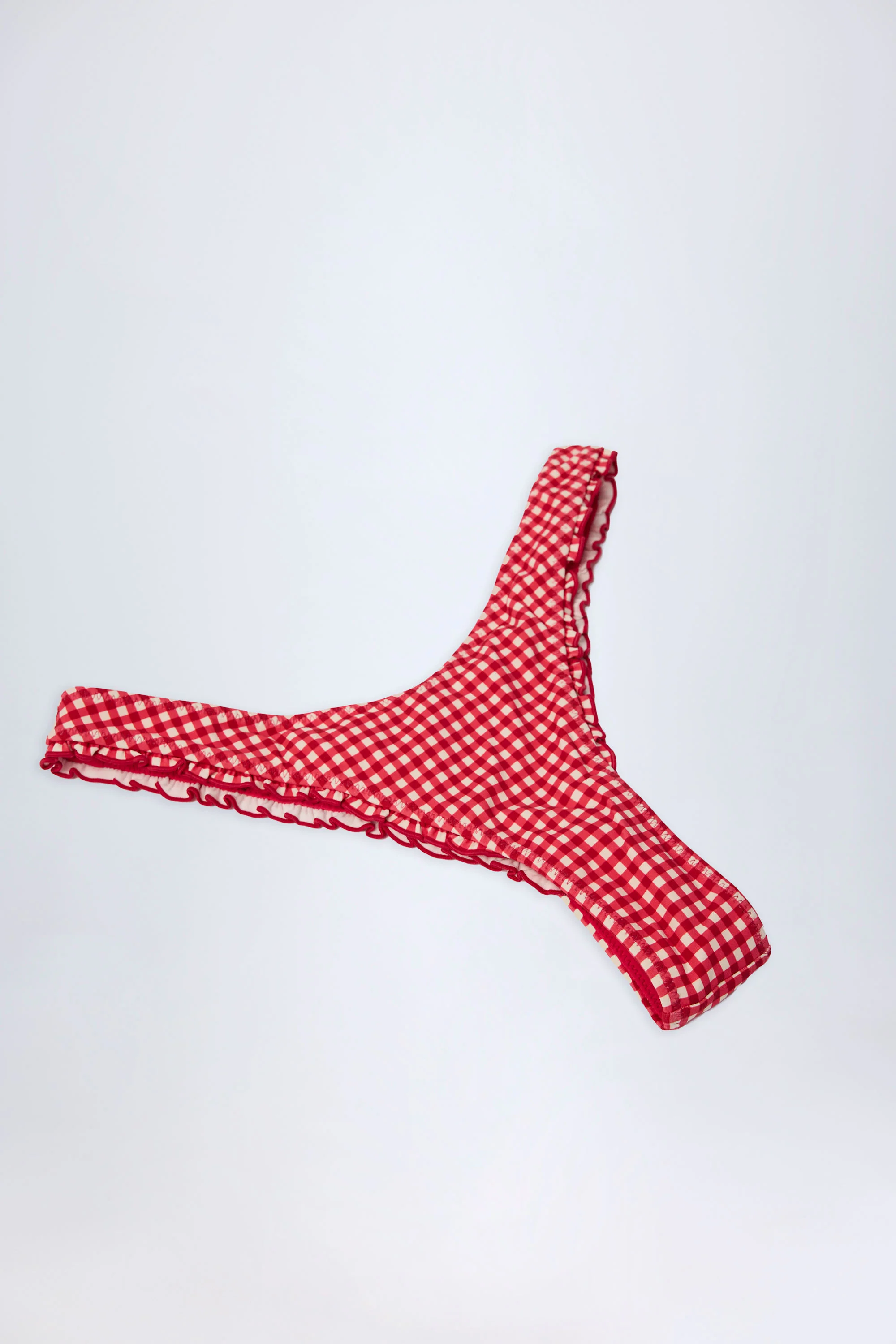 Ruffled Cheeky Bikini Bottoms in Red Gingham - Image 5