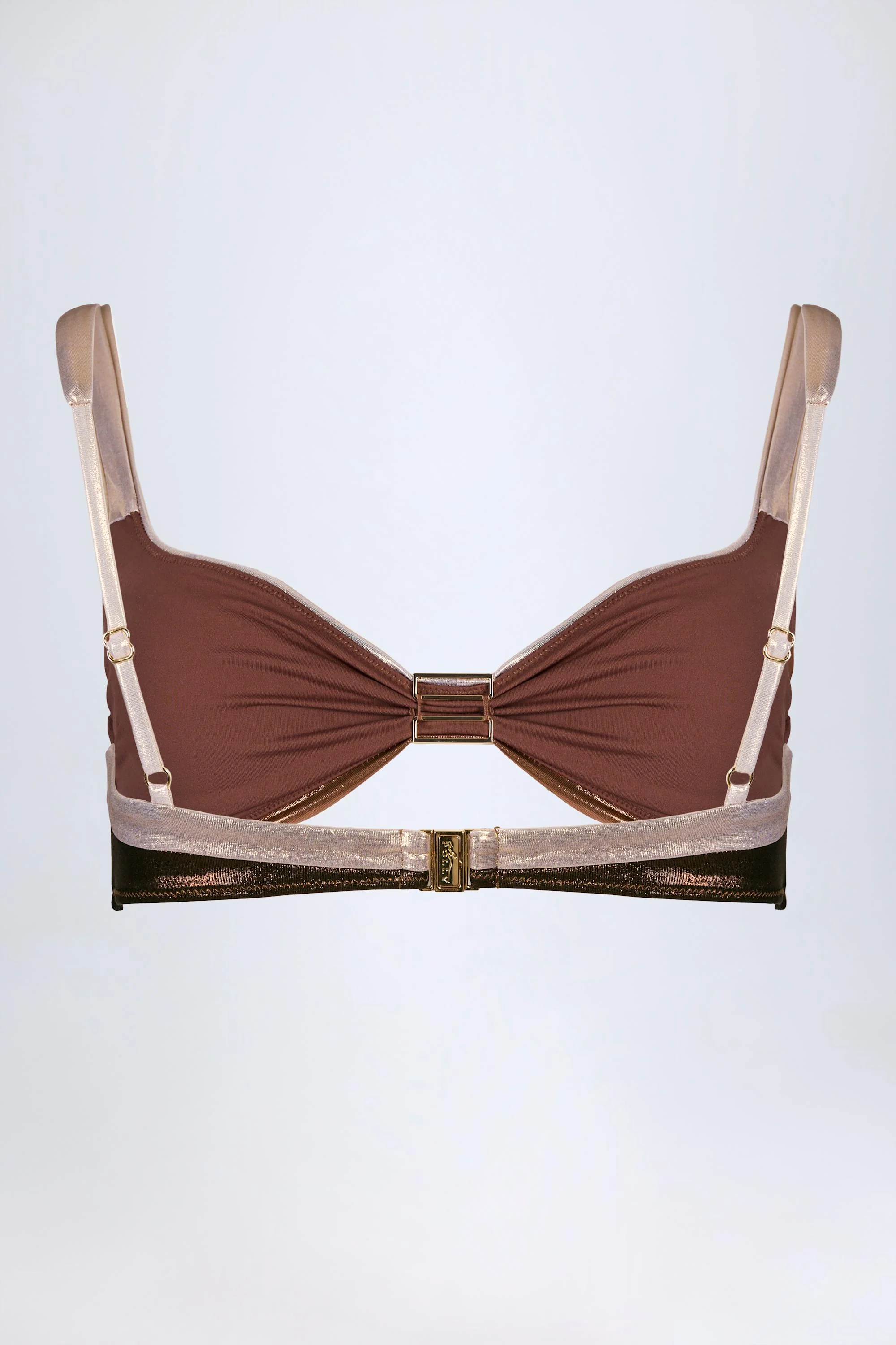 Ruched Bikini Top in Bronze Gold - Image 5