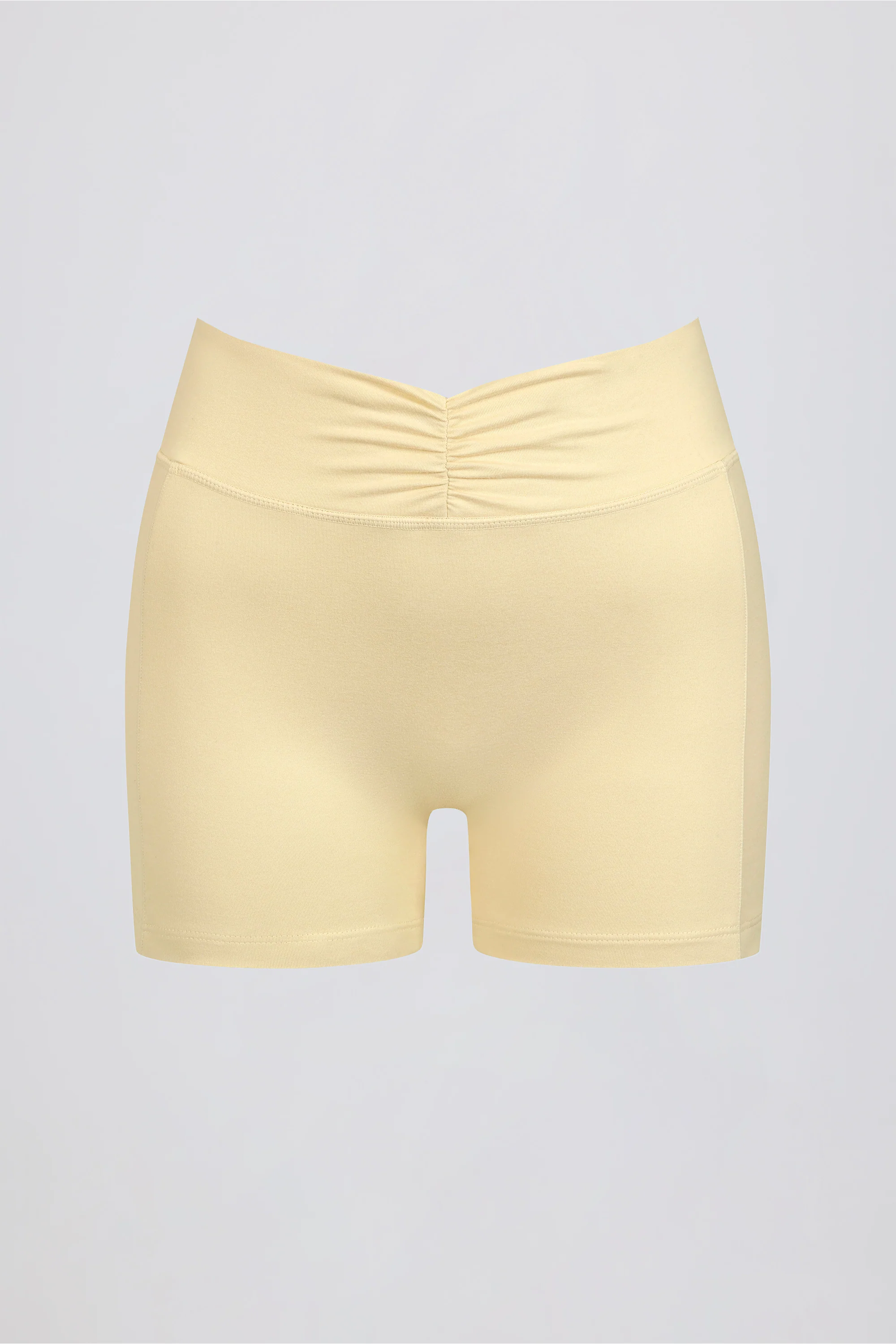 Ruched Mini Shorts in Lemon Marl - Image 5