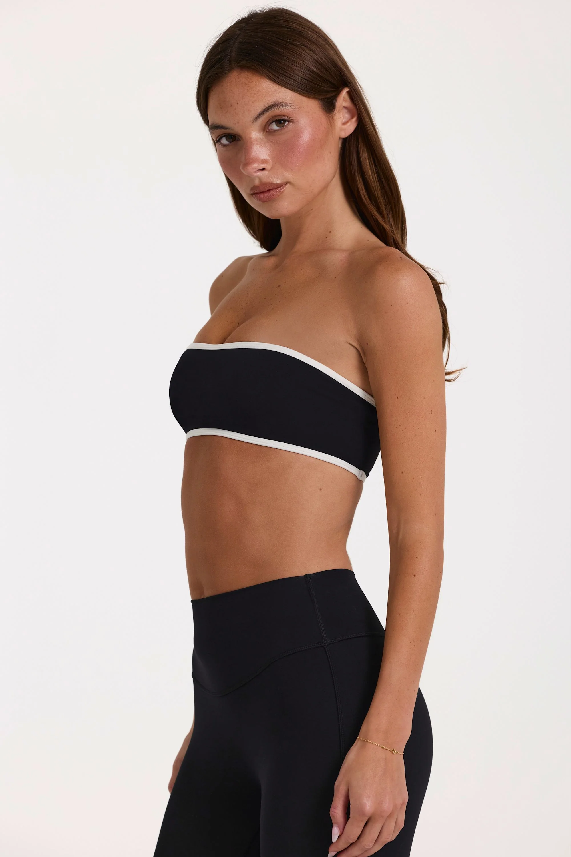 Soft Active Bandeau Sports Bra in Black - Image 3