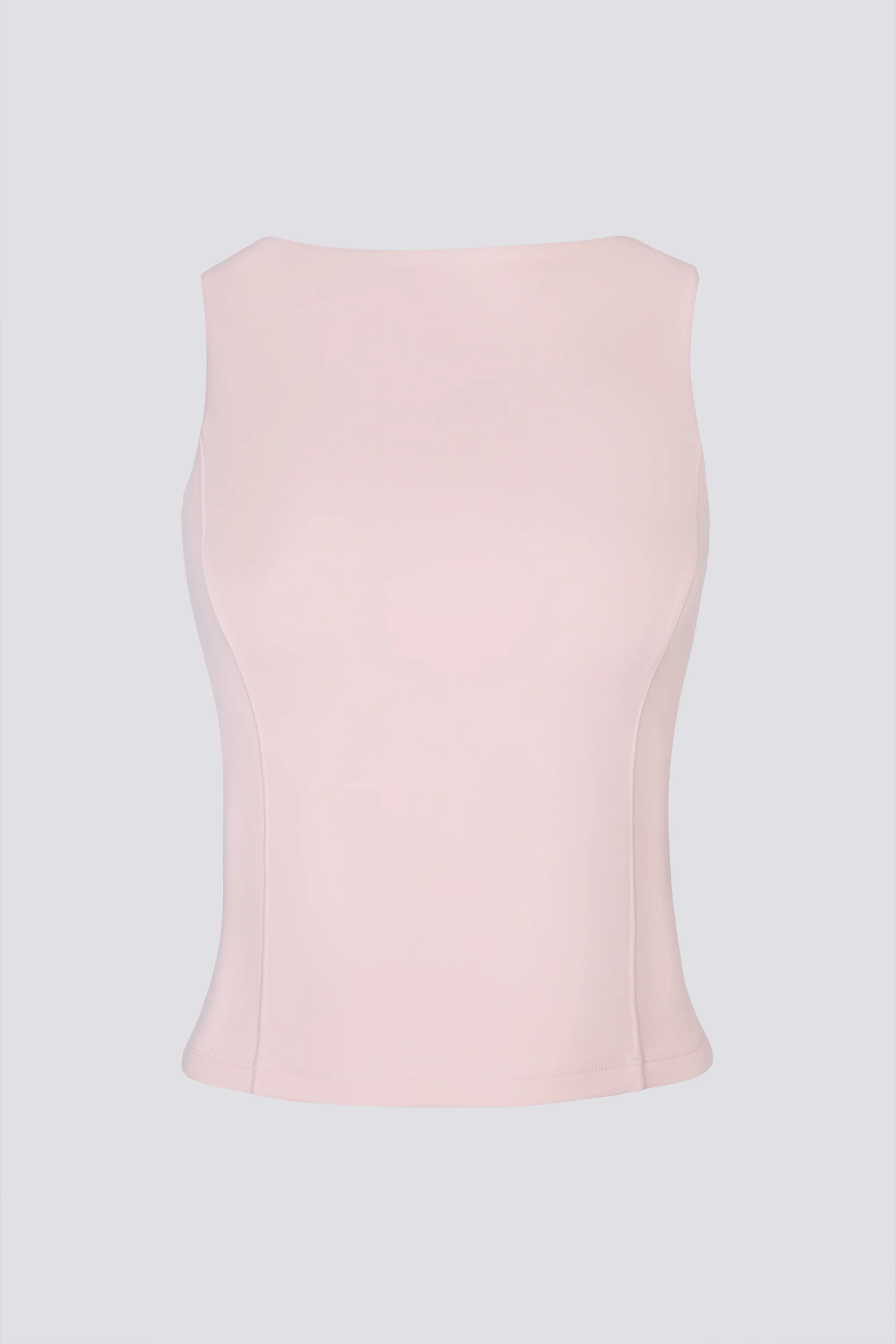 Soft Active Boat-Neck Open-Back Tank Top in Ballet Pink - Image 2