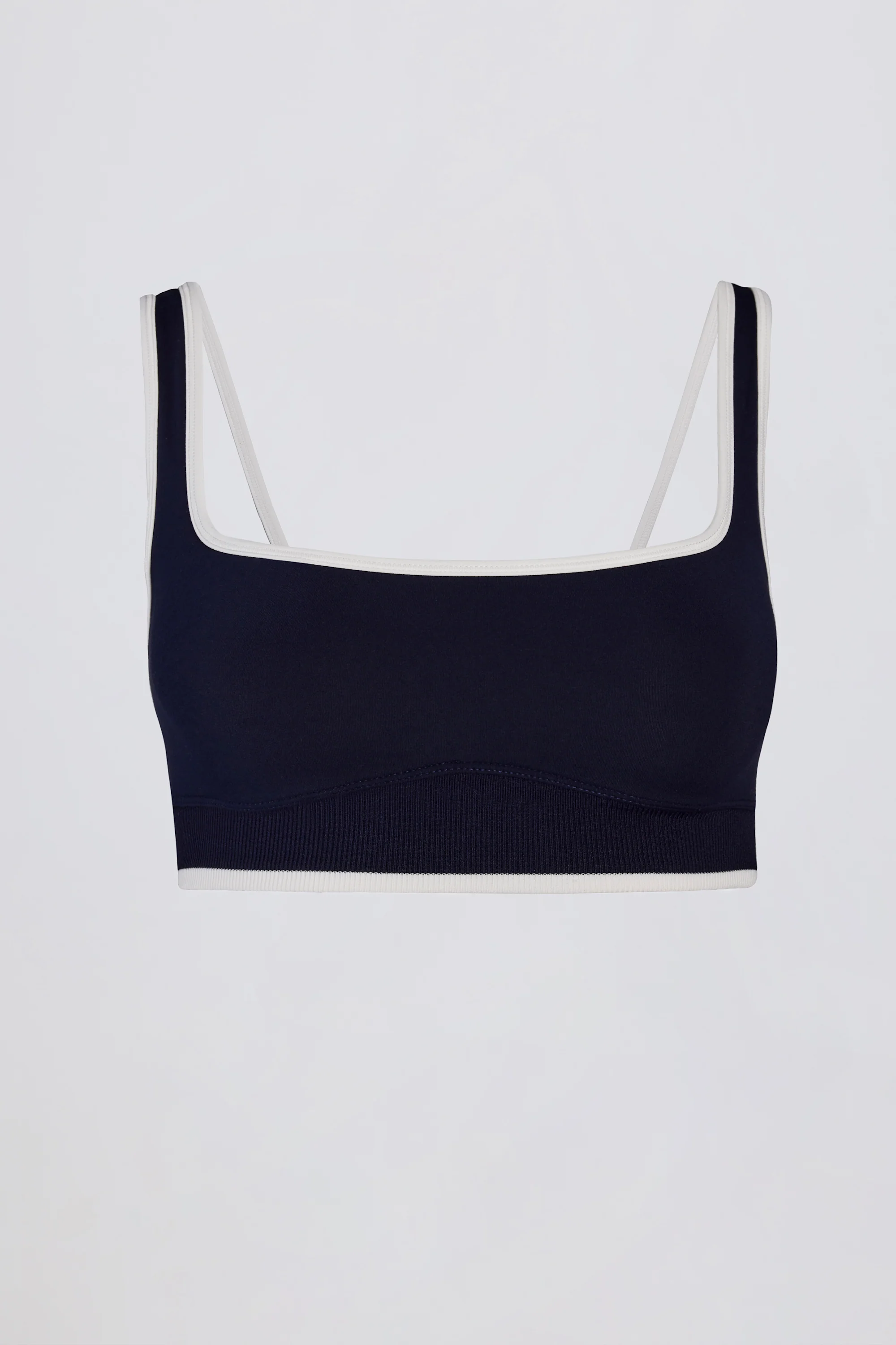 Soft Active Contrast Sports Bra in Classic Navy - Image 4