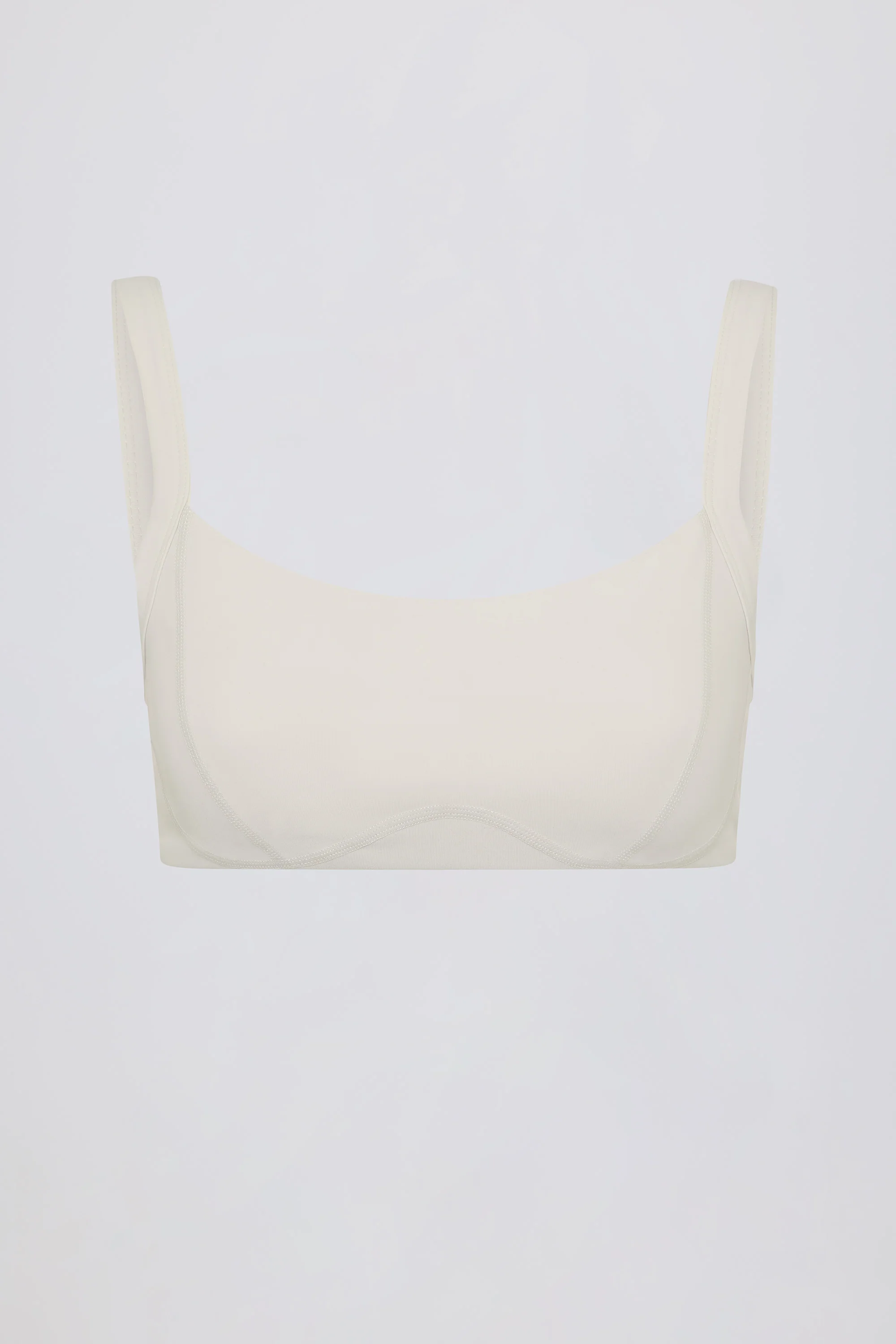 Soft Active Seam-Detail Sports Bra in Oat - Image 3