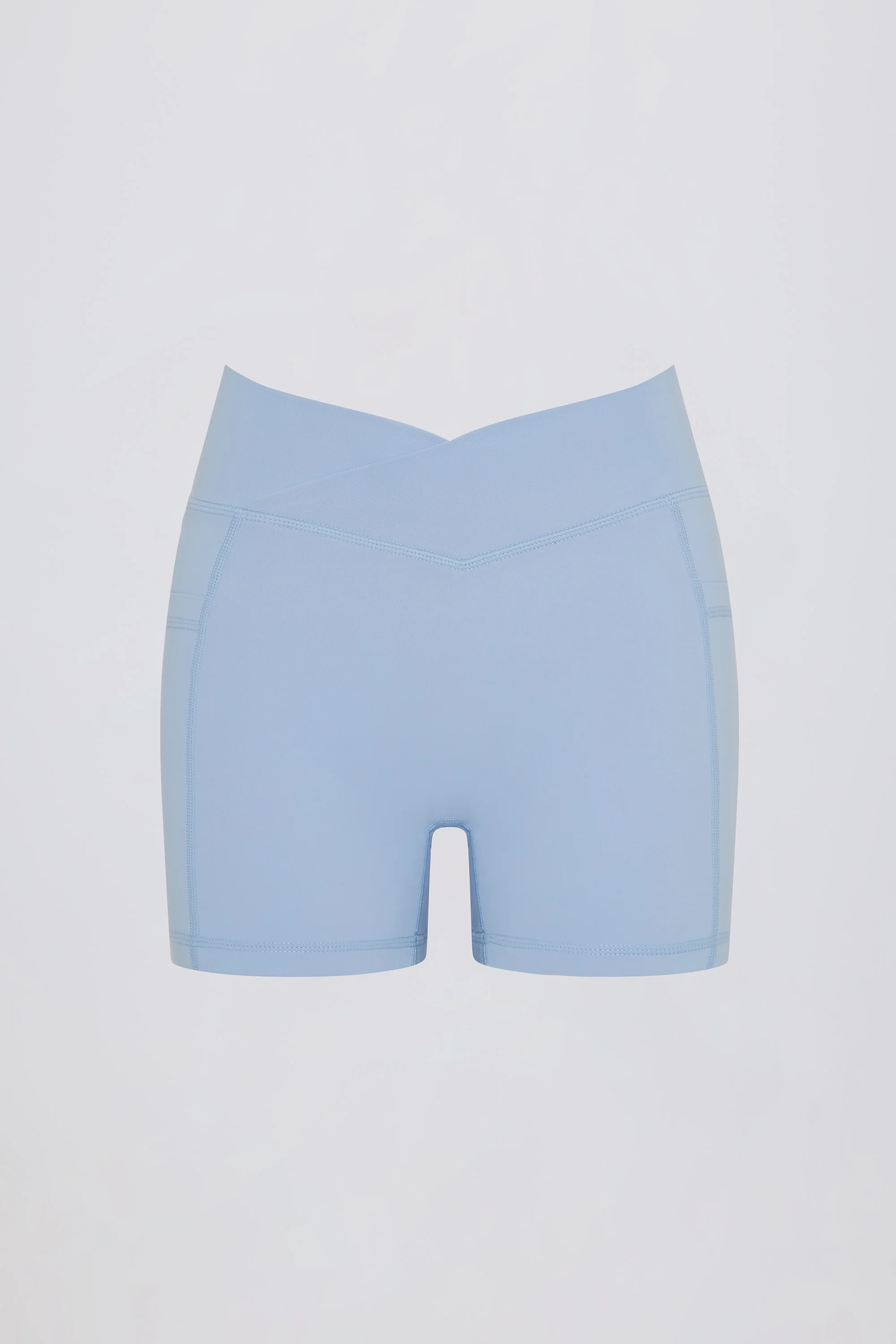 Soft Active Pocket V-Waist Mini Shorts in Sky - Image 4