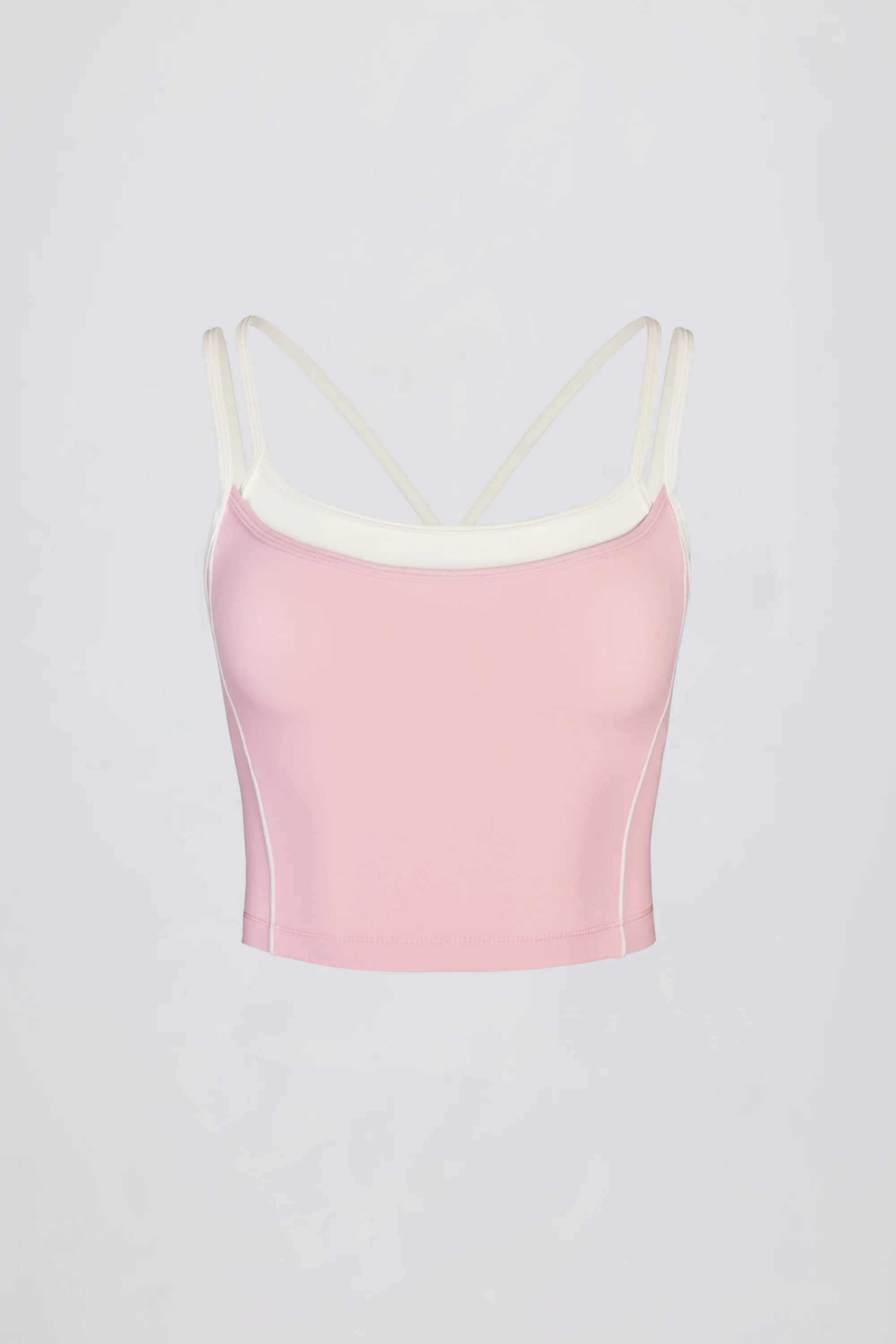Soft Active Layered Tank Top in Powder Pink - Image 4
