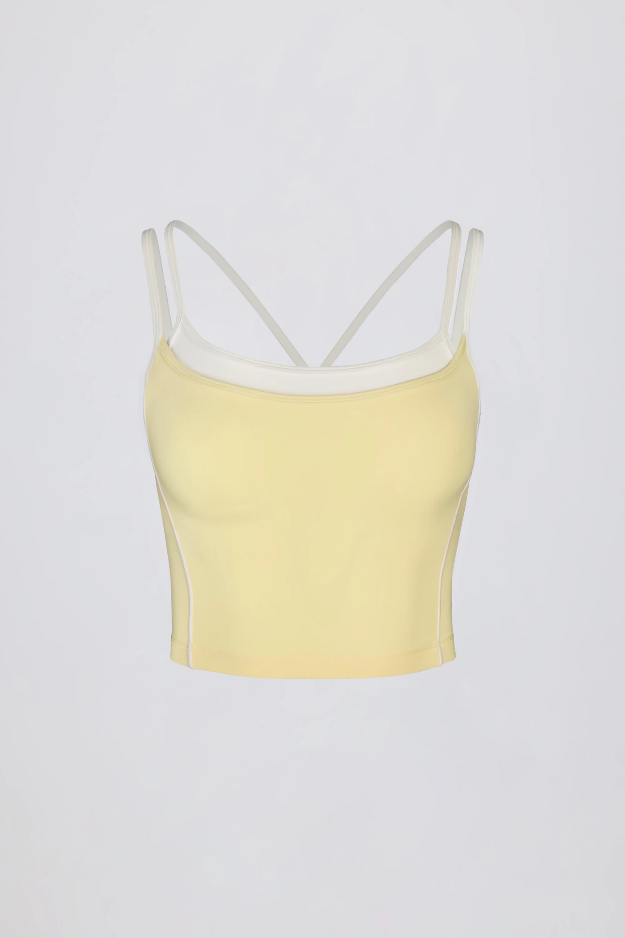 Soft Active Layered Tank Top in Soft Yellow - Image 4