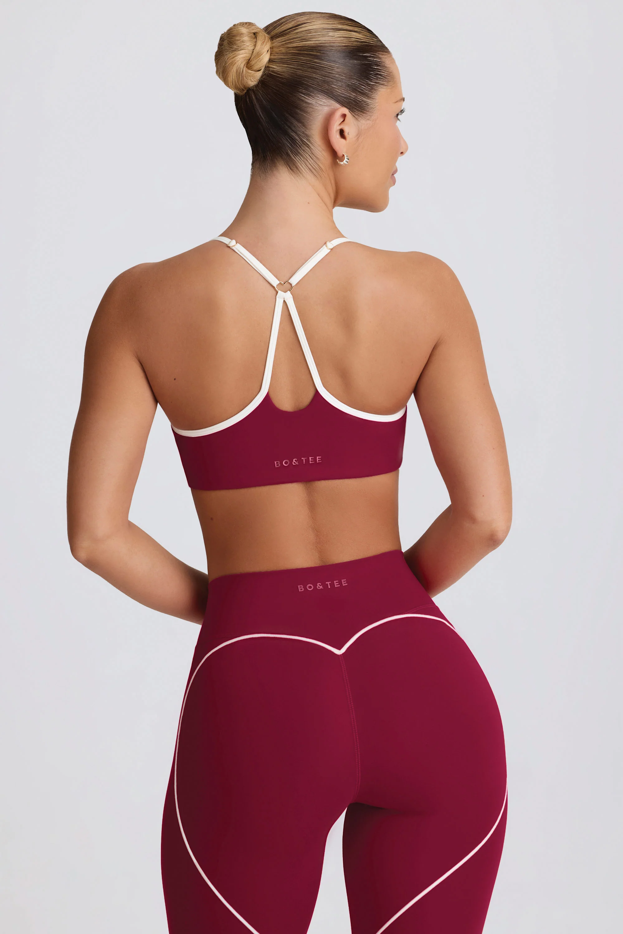 Soft Active Sweetheart-Neck Sports Bra in Cherry - Image 3