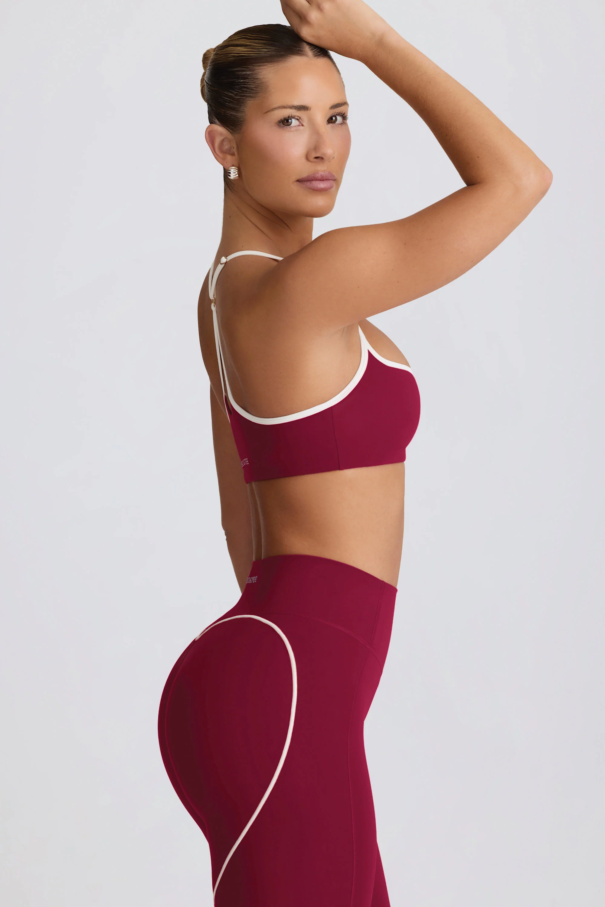 Soft Active Sweetheart-Neck Sports Bra in Cherry - Image 4