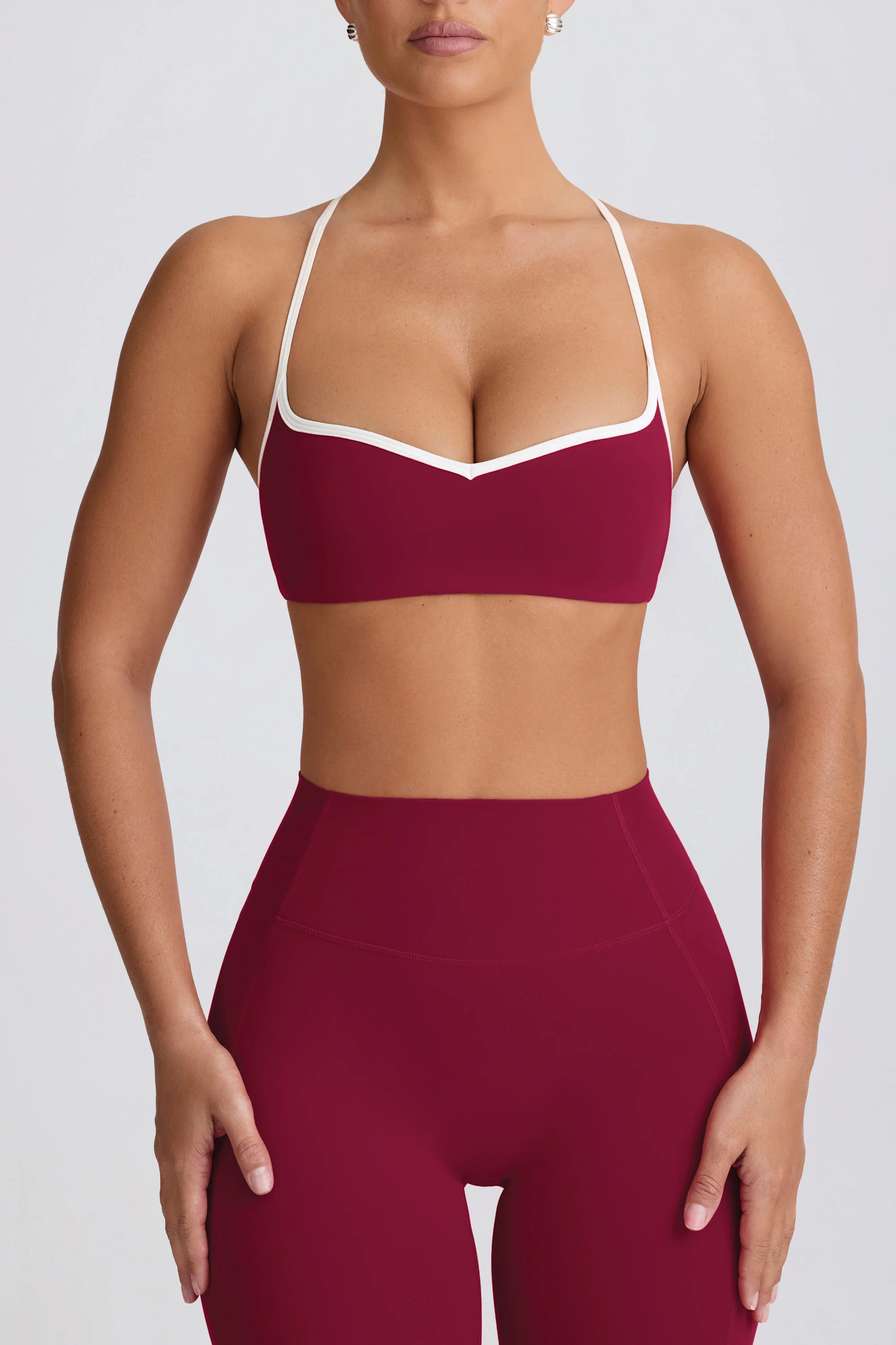 Soft Active Sweetheart-Neck Sports Bra in Cherry - Image 5