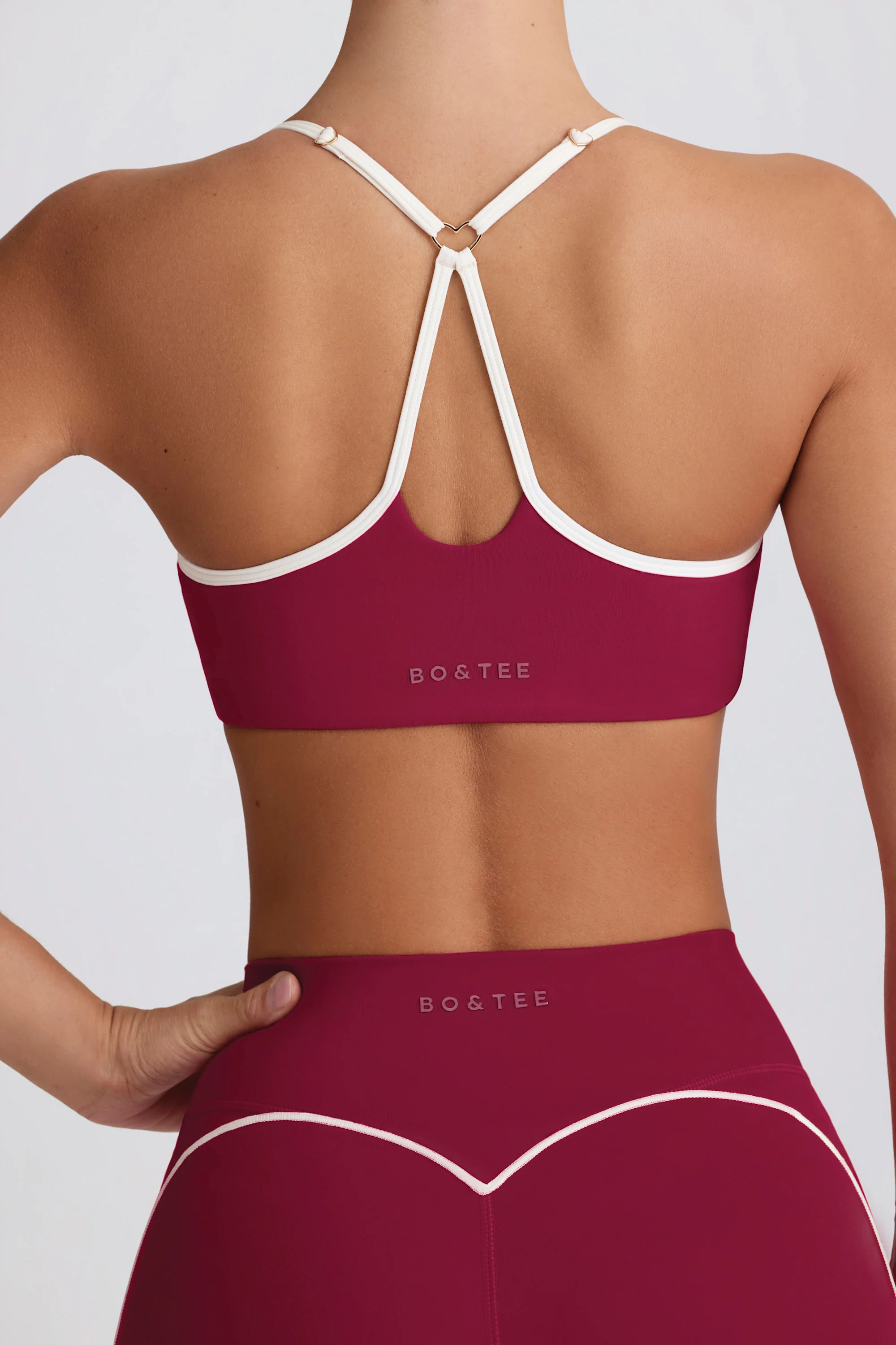 Soft Active Sweetheart-Neck Sports Bra in Cherry - Image 6