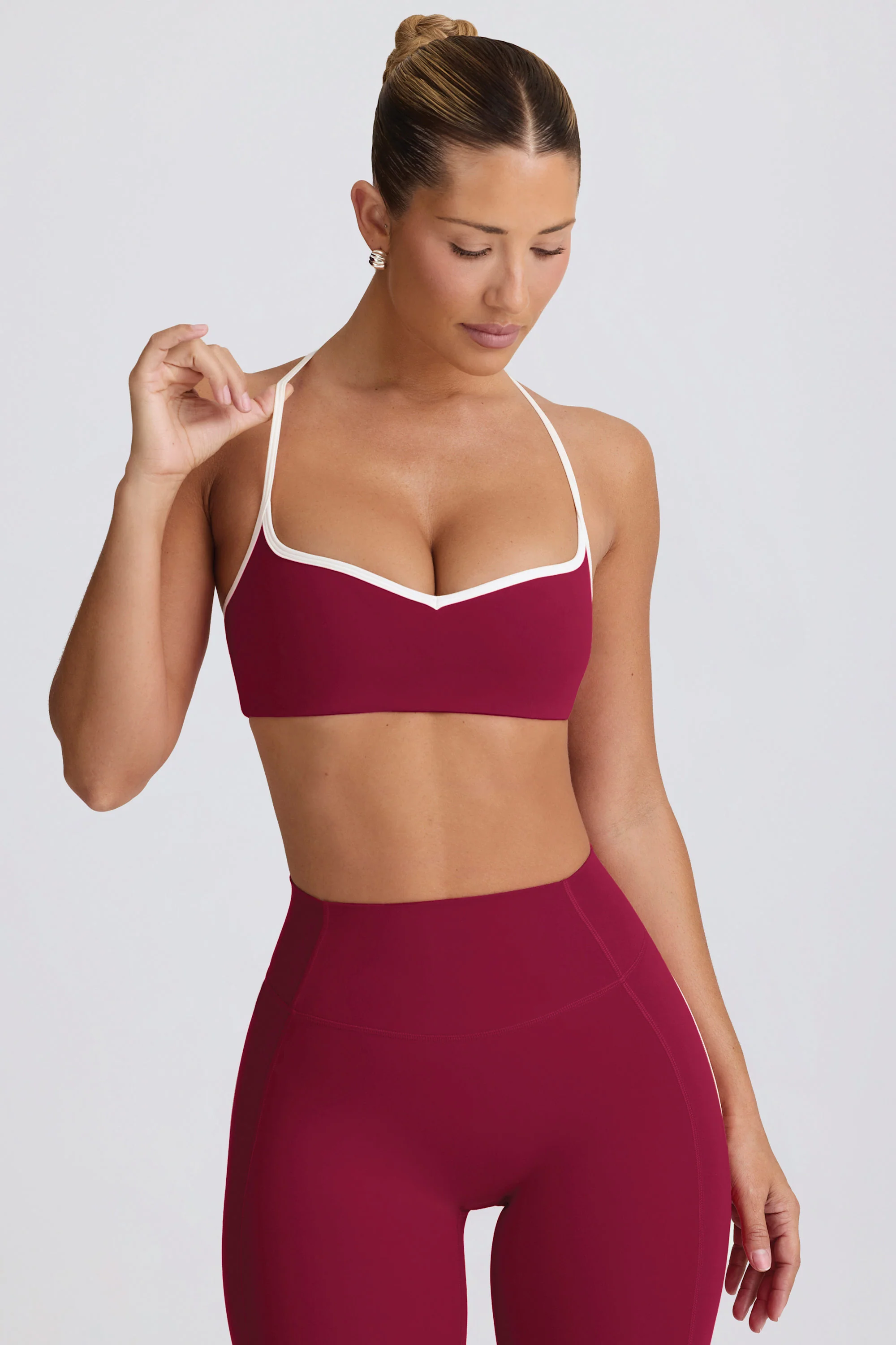 Soft Active Sweetheart-Neck Sports Bra in Cherry - Image 7