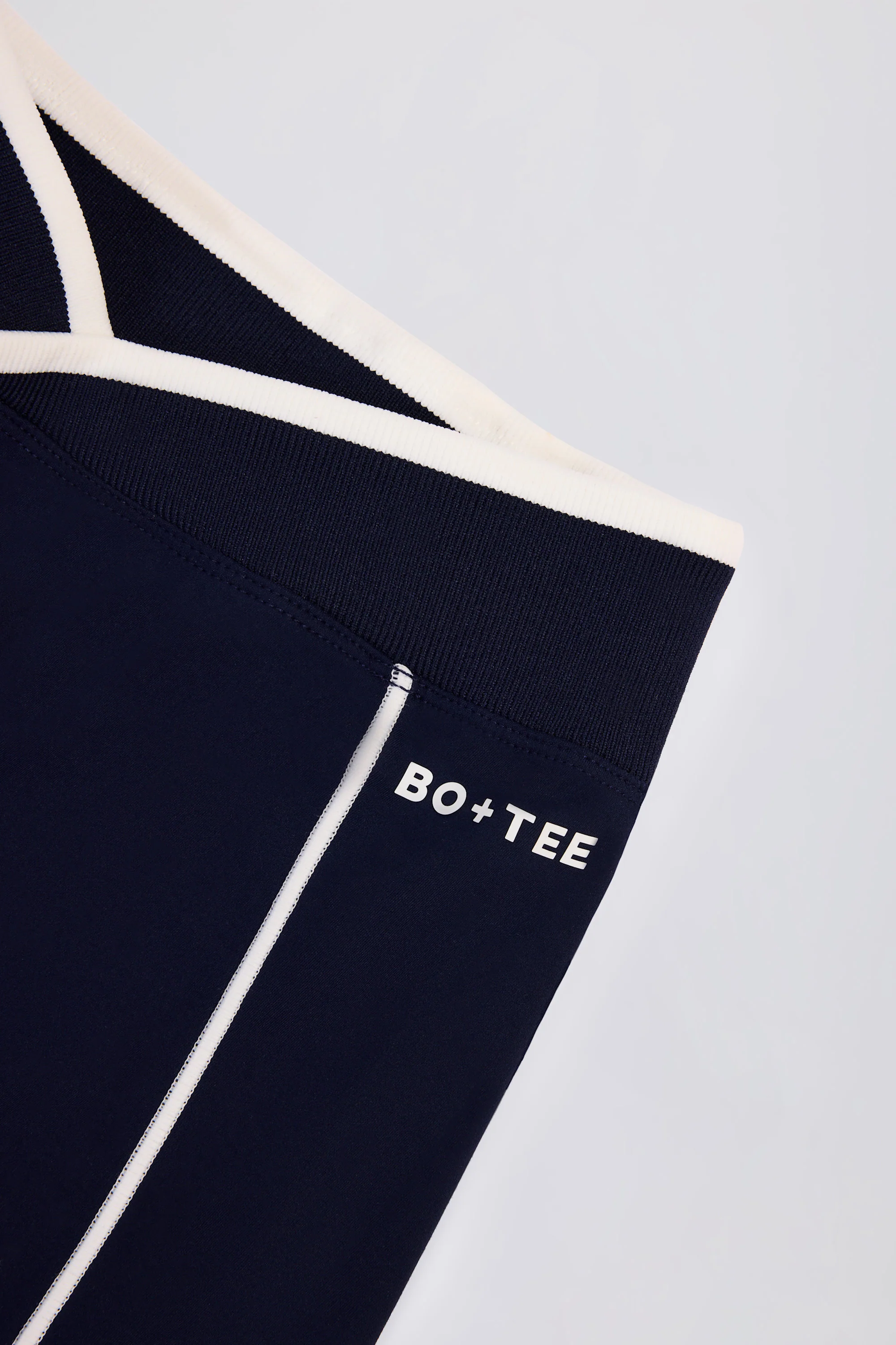 Soft Active Wrapover Contrast Mini Shorts in Classic Navy - Image 6